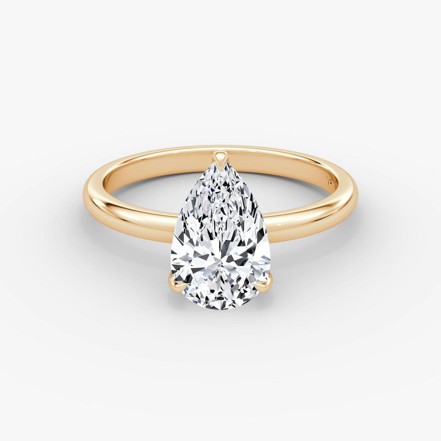 The Classic | Pear | 14k | Rose Gold | bandAccent: Plain | bandWidth: large | diamondOrientation: vertical | caratWeight: other