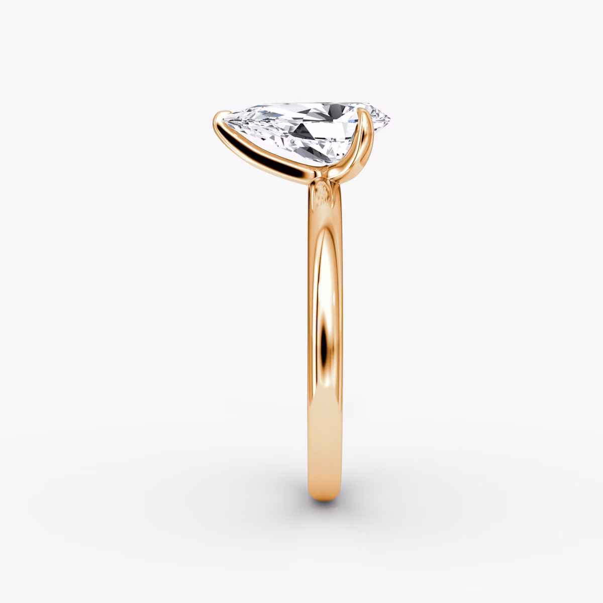 The Classic | Pear | 14k | Rose Gold | bandAccent: Plain | bandWidth: large | diamondOrientation: vertical | caratWeight: other