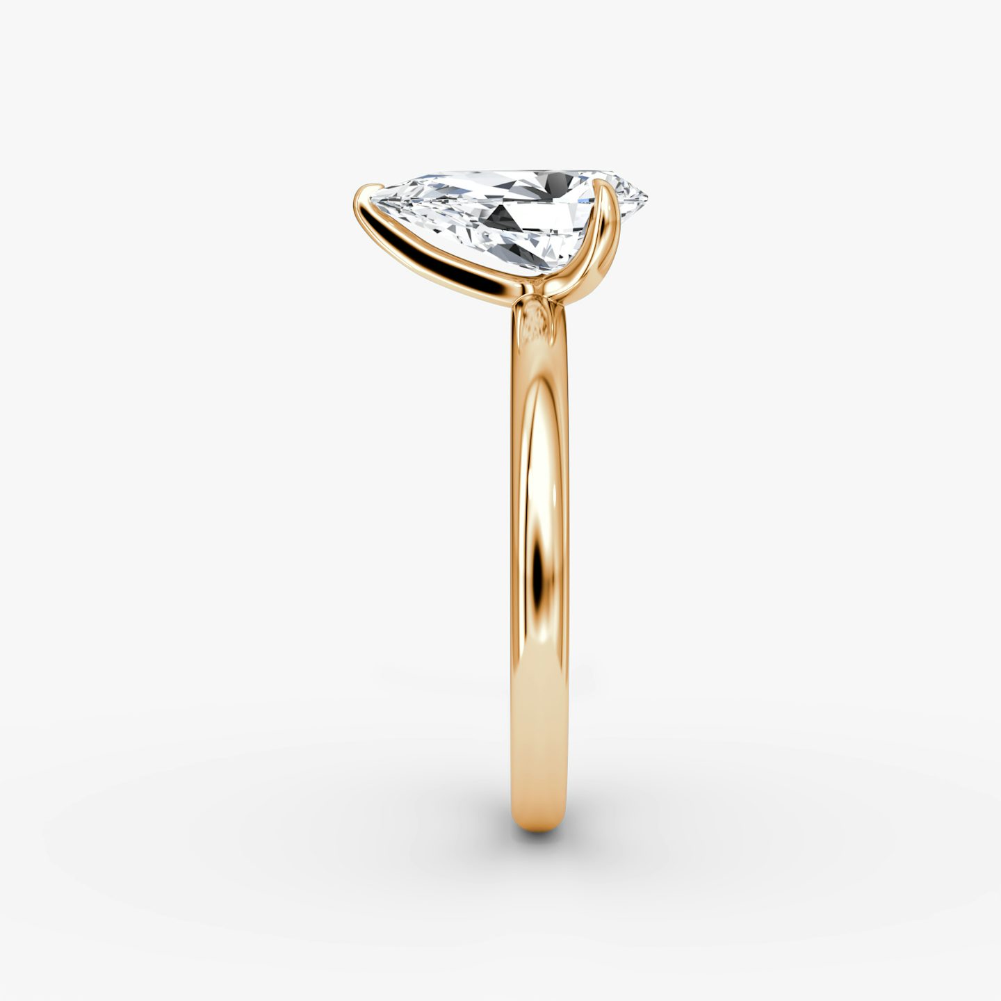 The Classic | Pear | 14k | Rose Gold | bandAccent: Plain | bandWidth: large | diamondOrientation: vertical | caratWeight: other