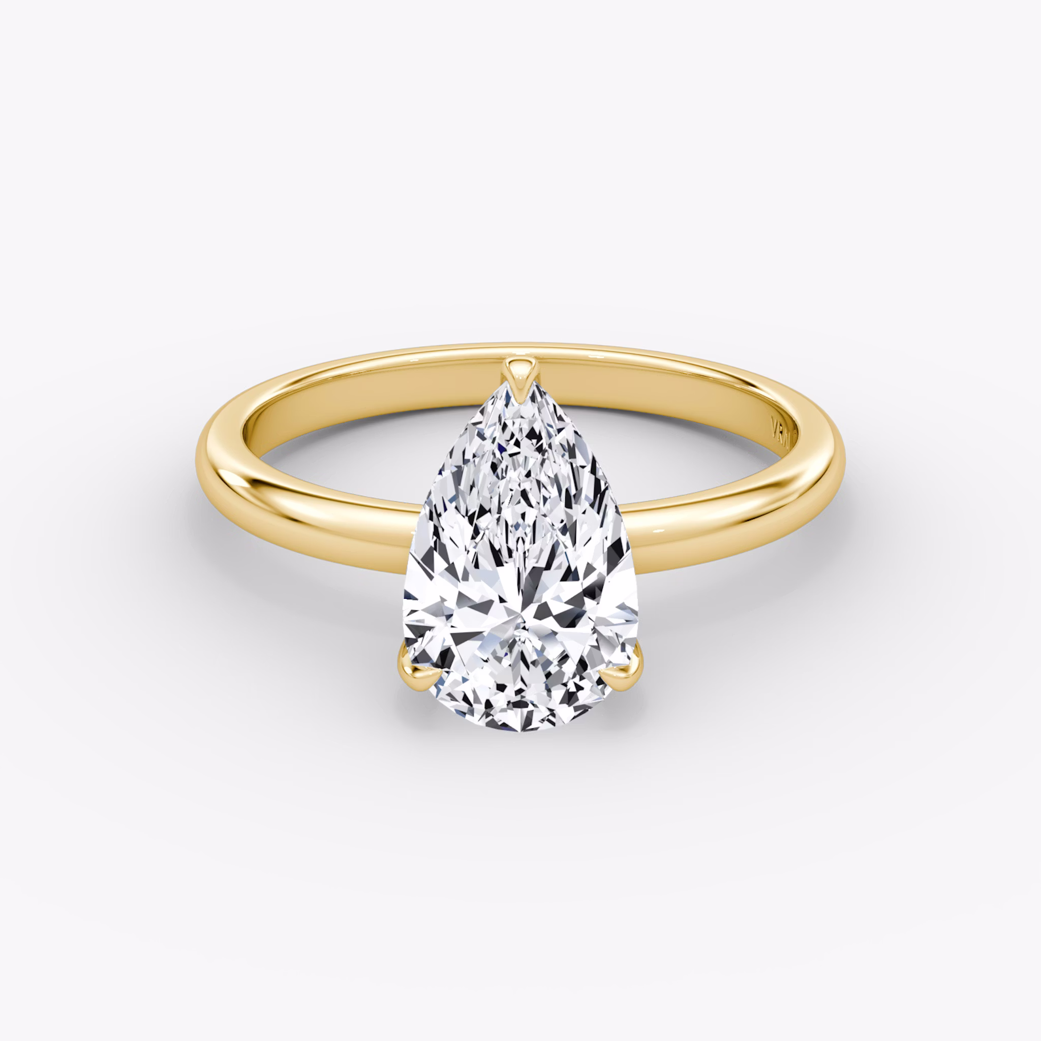 The Classic | Pear | 18k | Yellow Gold | bandAccent: Plain | bandWidth: large | diamondOrientation: vertical | caratWeight: other