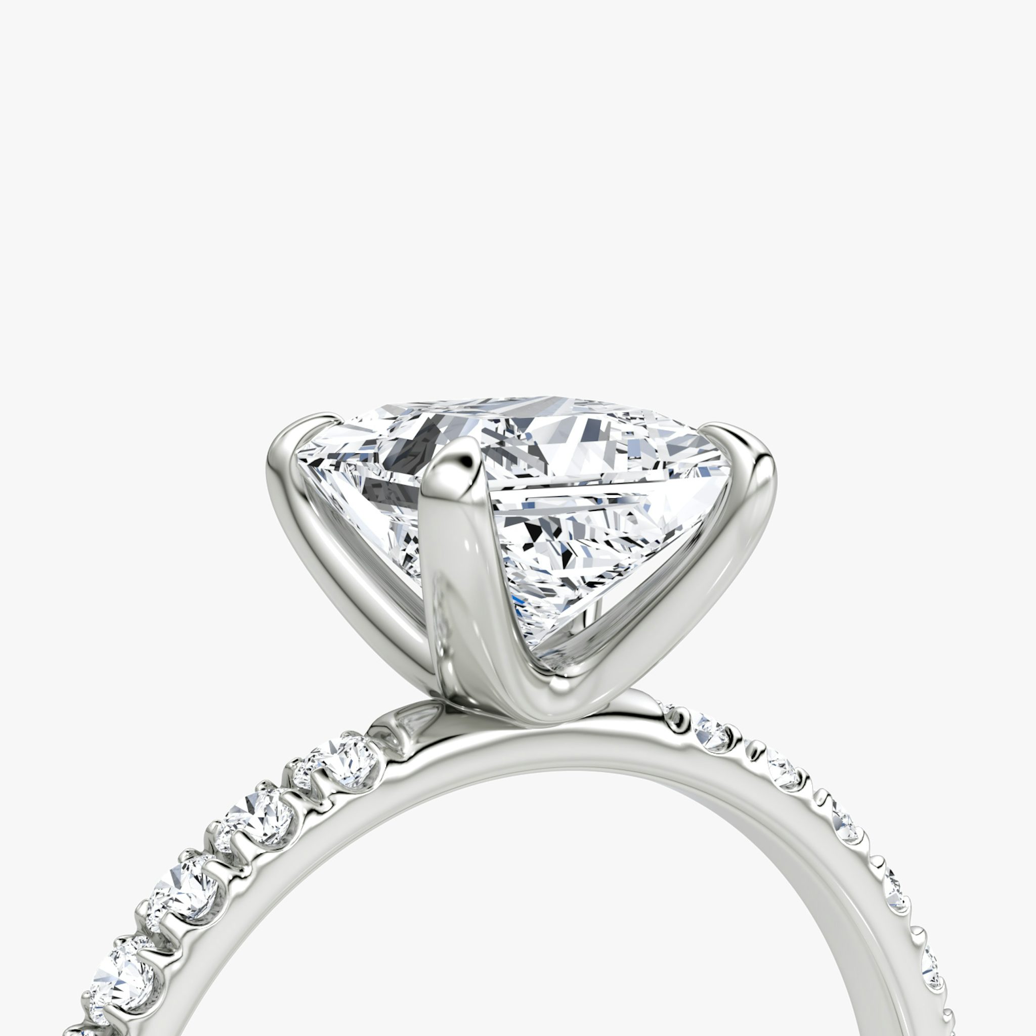 The Classic | Princess | 18k | White Gold | bandAccent: Pavé | bandWidth: large | diamondOrientation: vertical | caratWeight: other