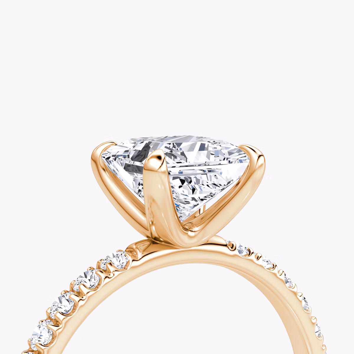 The Classic | Princess | 14k | Rose Gold | bandAccent: Pavé | bandWidth: large | diamondOrientation: vertical | caratWeight: other