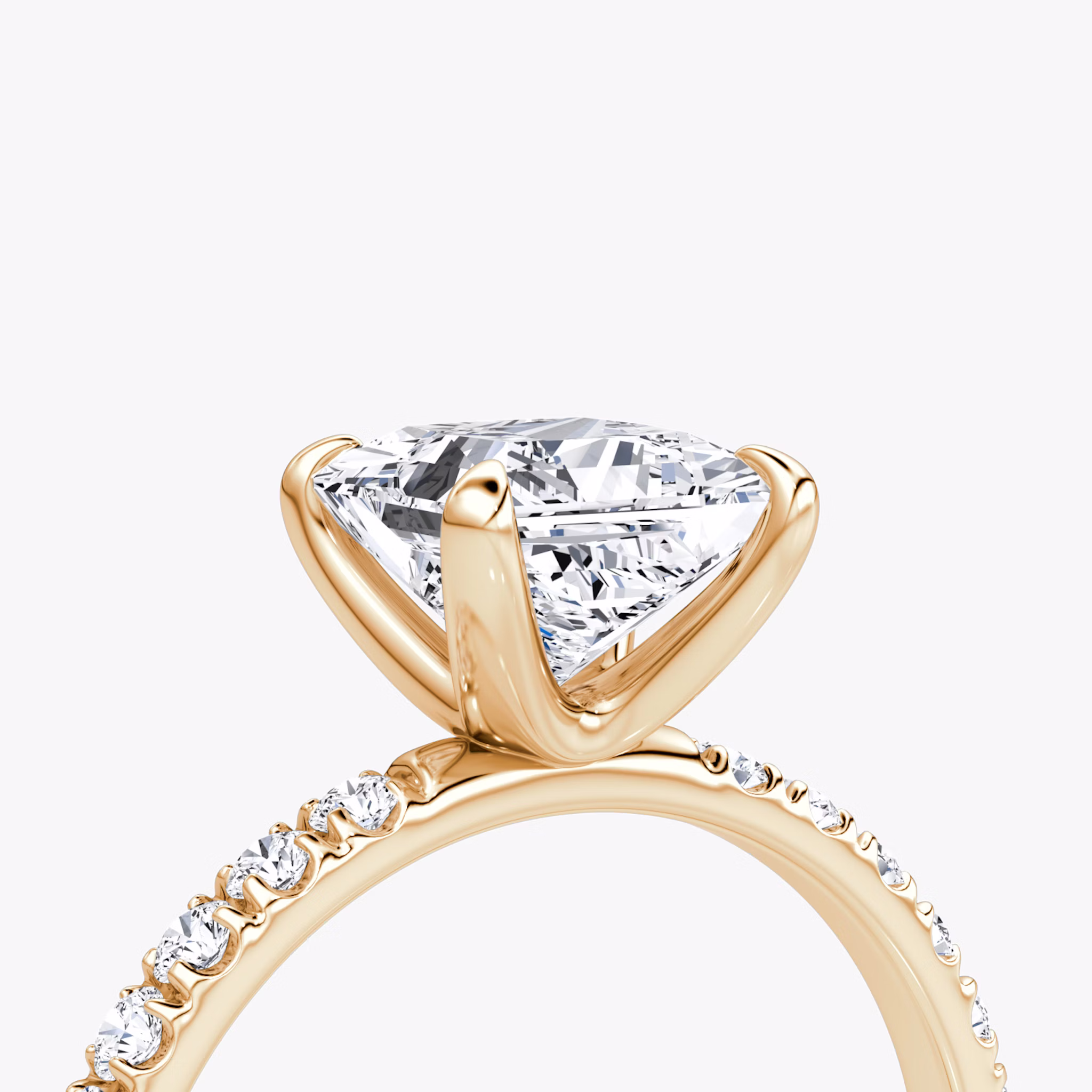The Classic | Princess | 14k | Rose Gold | bandAccent: Pavé | bandWidth: large | diamondOrientation: vertical | caratWeight: other