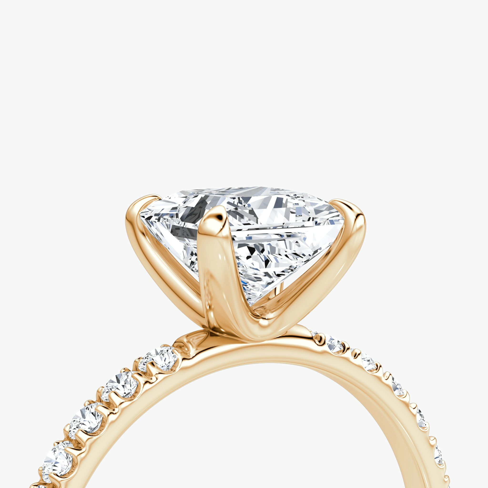 The Classic | Princess | 14k | Rose Gold | bandAccent: Pavé | bandWidth: large | diamondOrientation: vertical | caratWeight: other