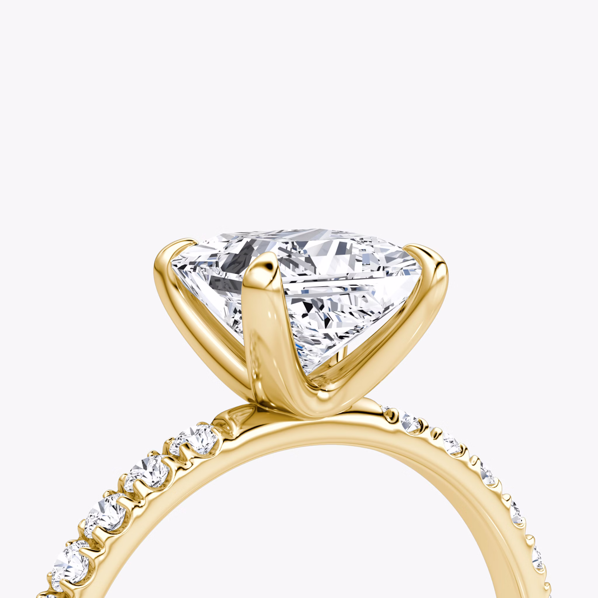 The Classic | Princess | 18k | Yellow Gold | bandAccent: Pavé | bandWidth: large | diamondOrientation: vertical | caratWeight: other