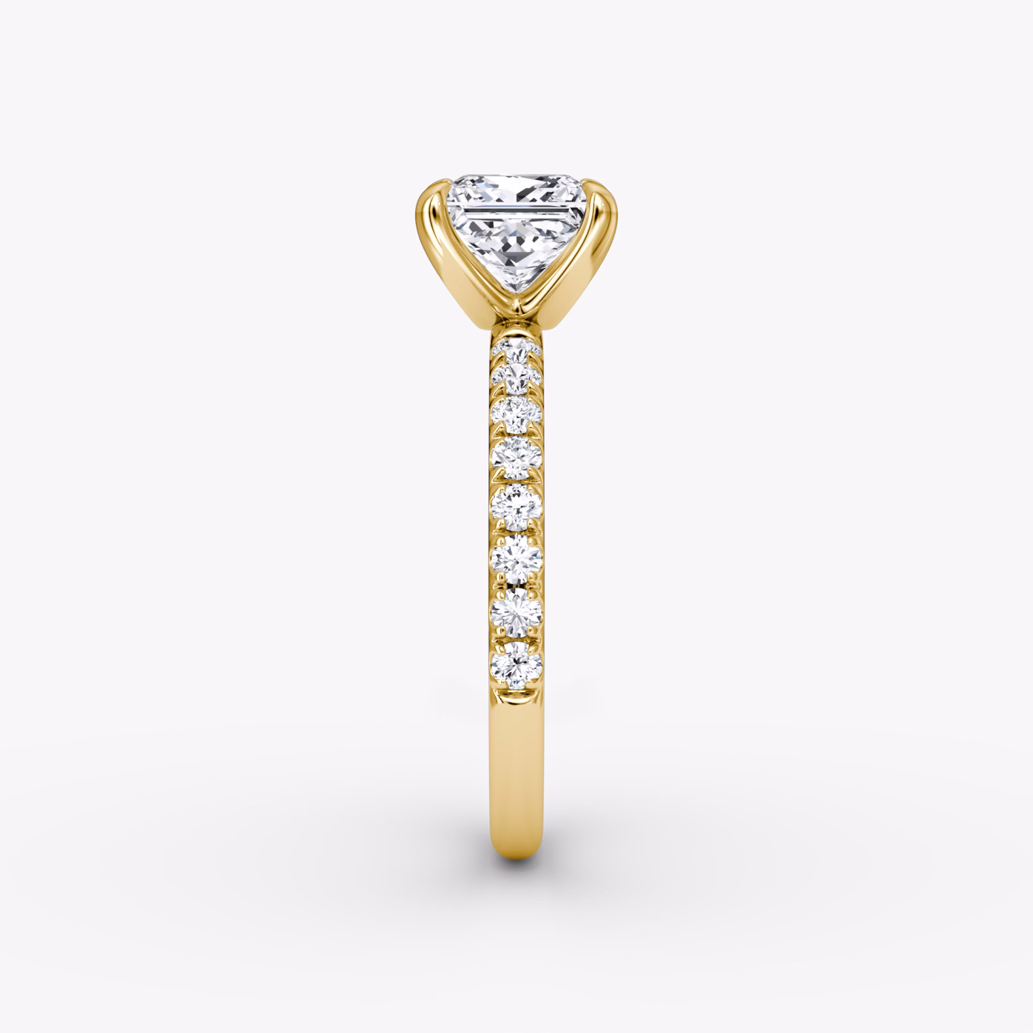 The Classic | Princess | 18k | Yellow Gold | bandAccent: Pavé | bandWidth: large | diamondOrientation: vertical | caratWeight: other