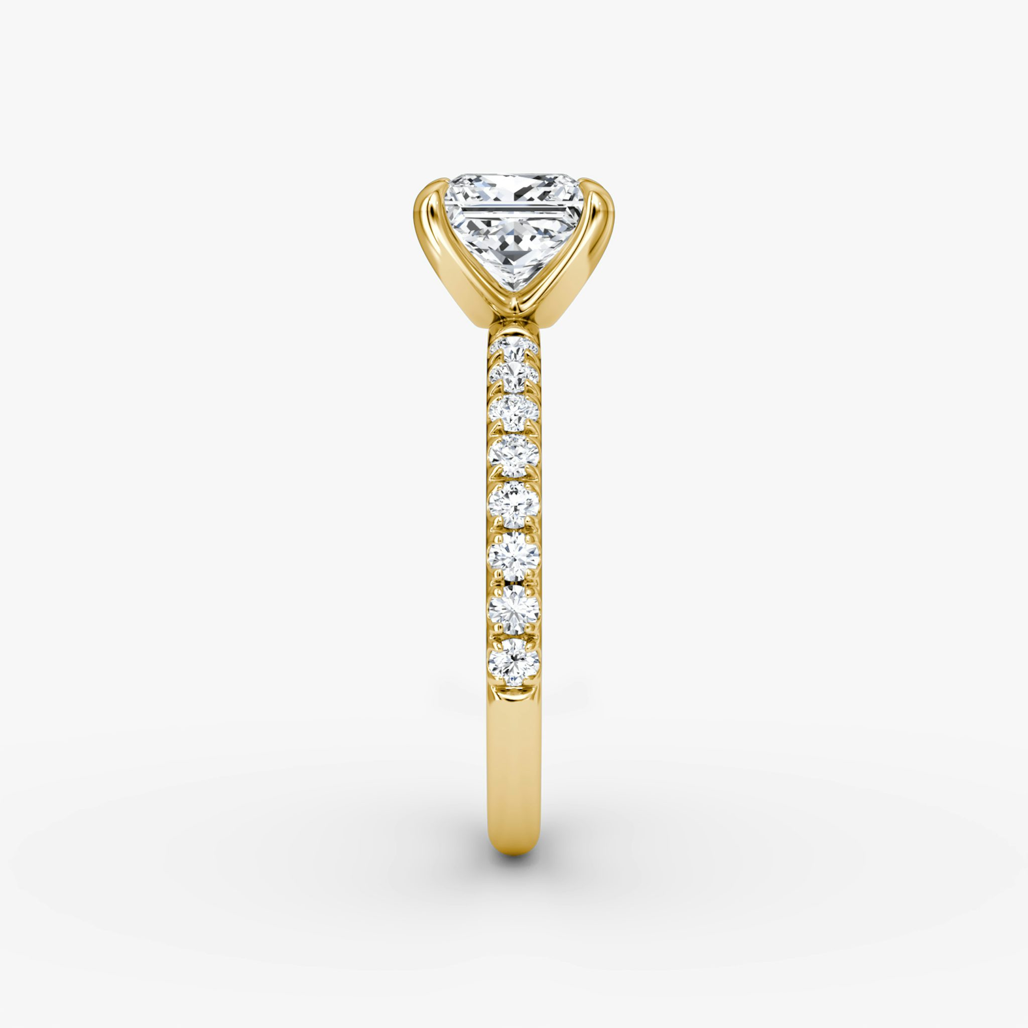 The Classic | Princess | 18k | Yellow Gold | bandAccent: Pavé | bandWidth: large | diamondOrientation: vertical | caratWeight: other