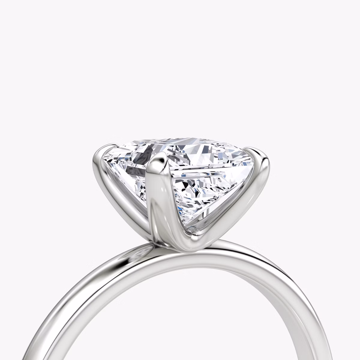 The Classic | Princess | 18k | White Gold | bandAccent: Plain | bandWidth: large | diamondOrientation: vertical | caratWeight: other