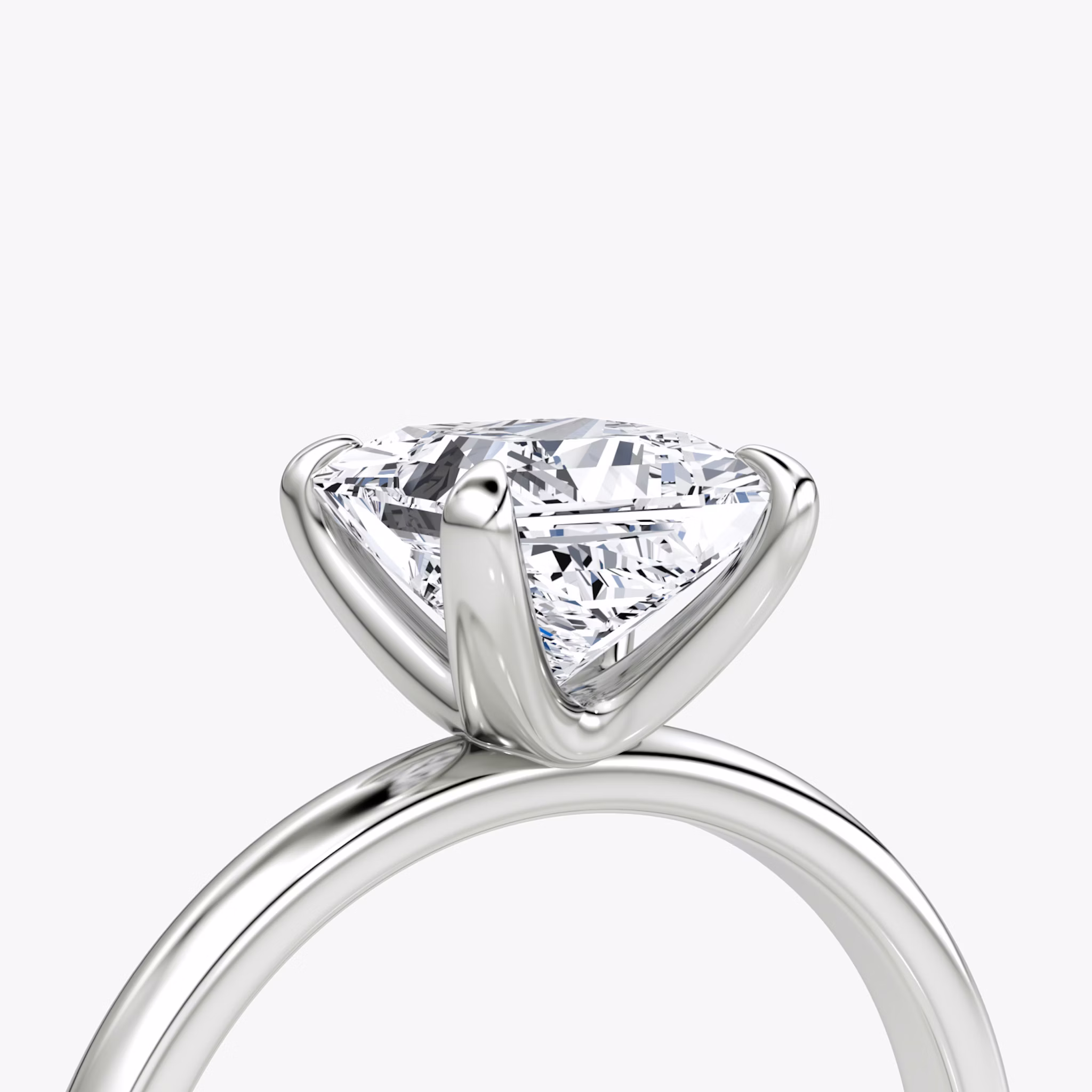 The Classic | Princess | Platinum | bandAccent: Plain | bandWidth: large | diamondOrientation: vertical | caratWeight: other
