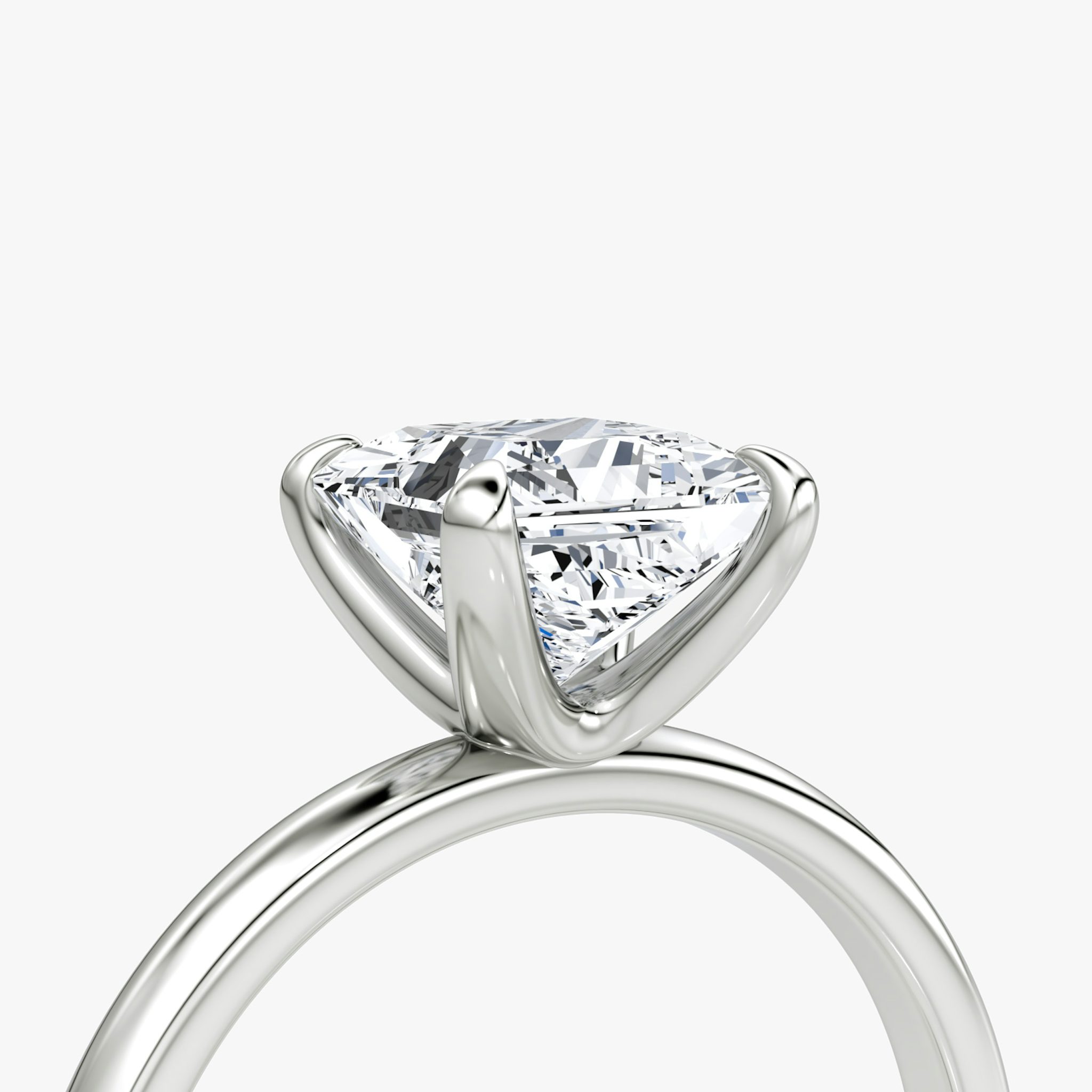 The Classic | Princess | Platinum | bandAccent: Plain | bandWidth: large | diamondOrientation: vertical | caratWeight: other