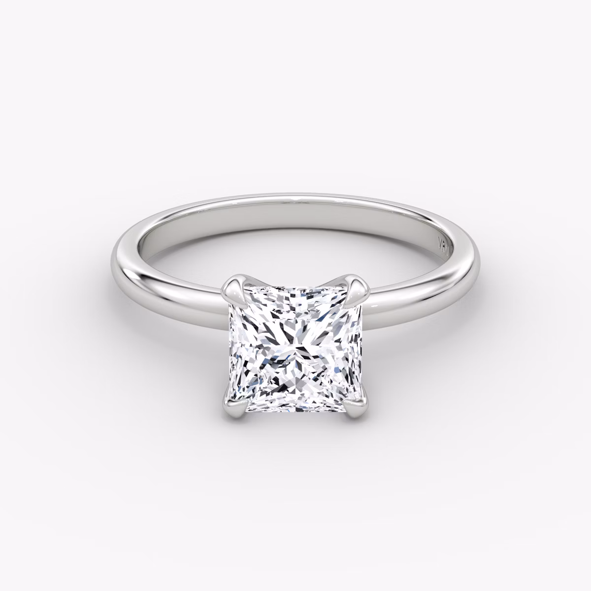 The Classic | Princess | 18k | White Gold | bandAccent: Plain | bandWidth: large | diamondOrientation: vertical | caratWeight: other