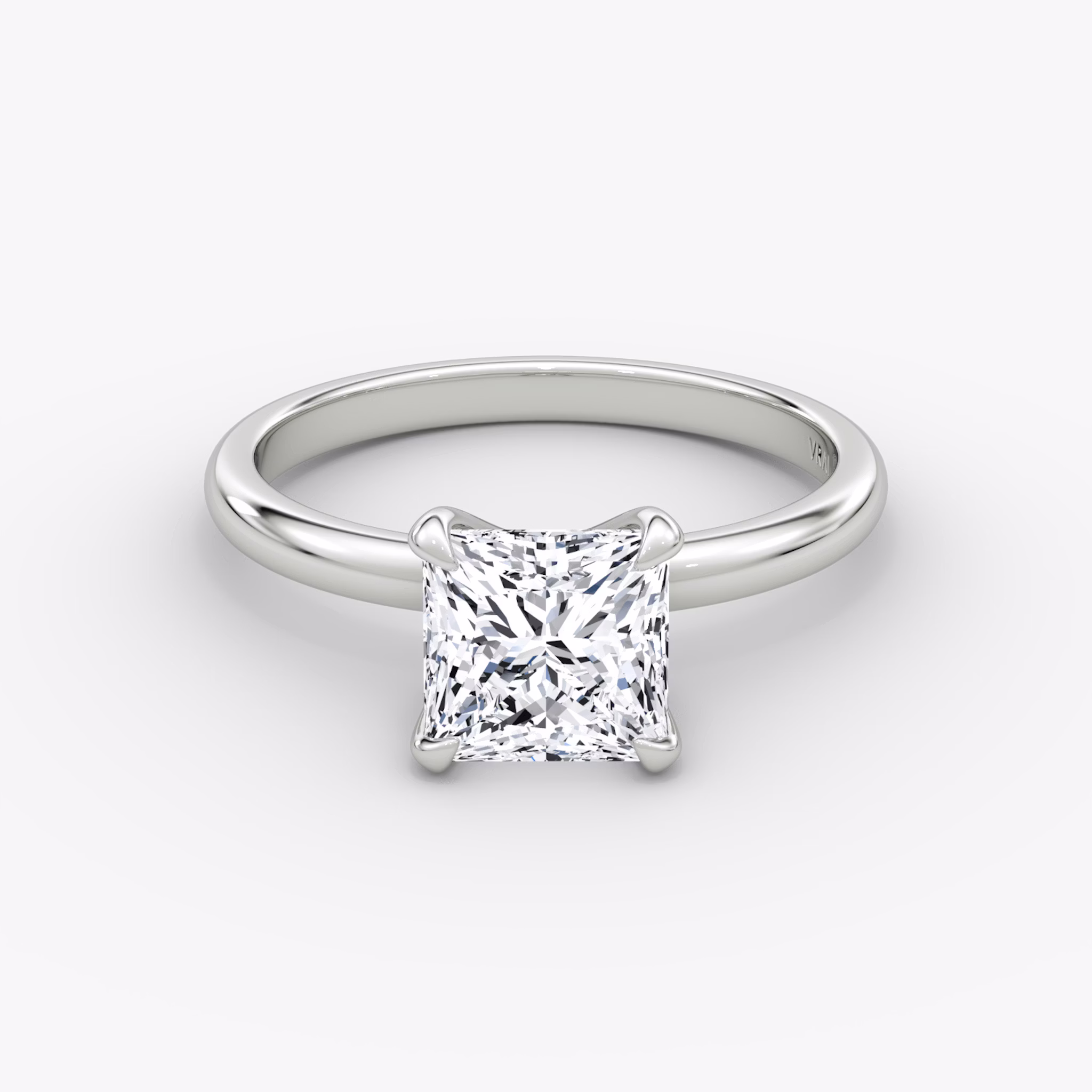 The Classic | Princess | Platinum | bandAccent: Plain | bandWidth: large | diamondOrientation: vertical | caratWeight: other