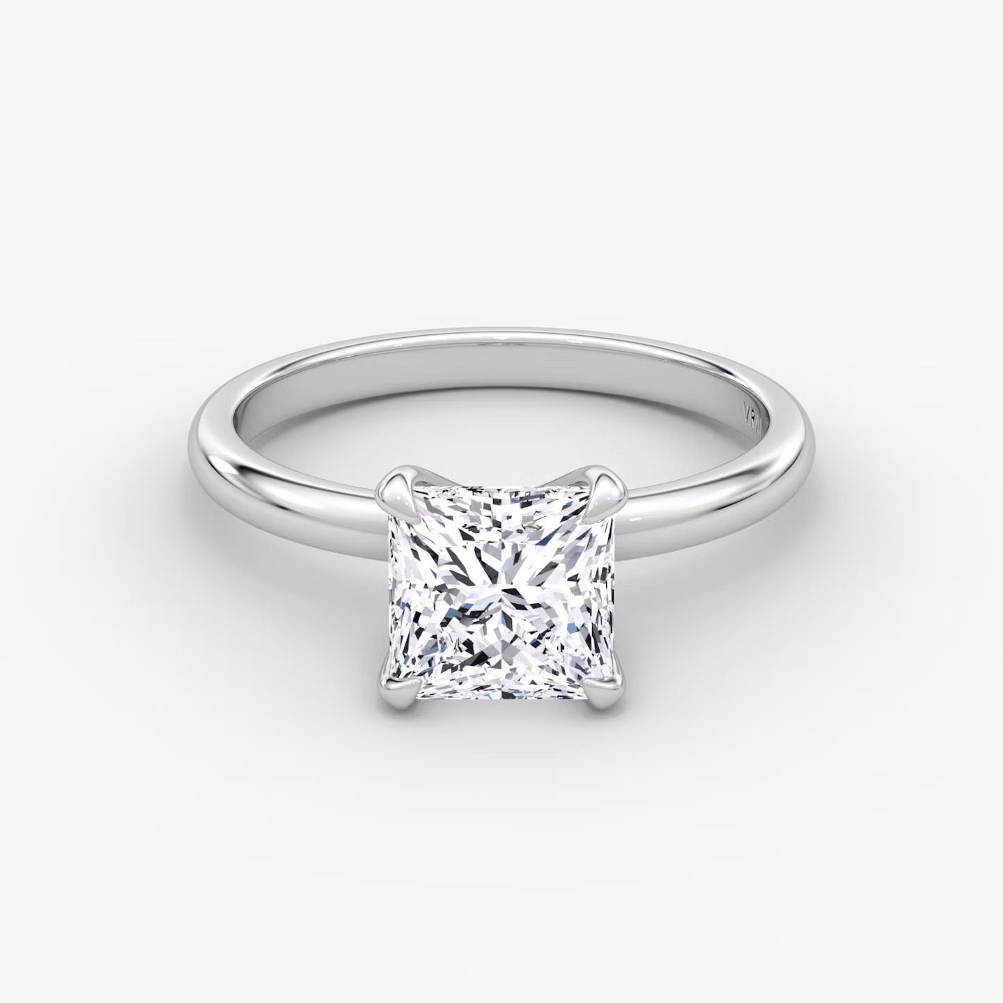 The Classic | Princess | Platinum | bandAccent: Plain | bandWidth: large | diamondOrientation: vertical | caratWeight: other