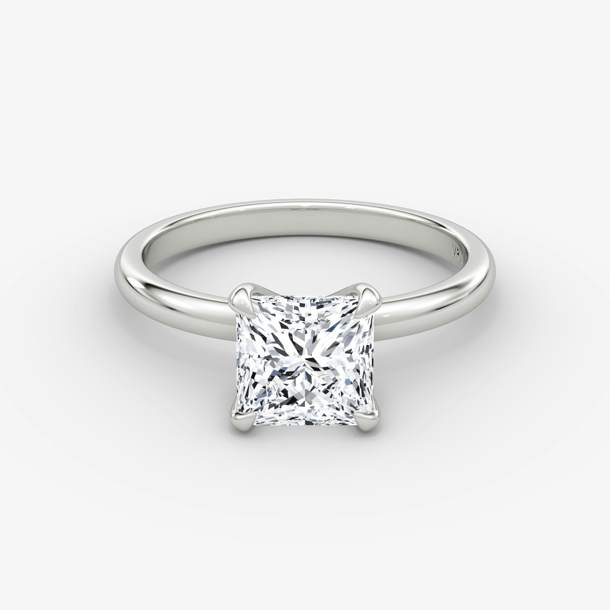 The Classic | Princess | Platinum | bandAccent: Plain | bandWidth: large | diamondOrientation: vertical | caratWeight: other