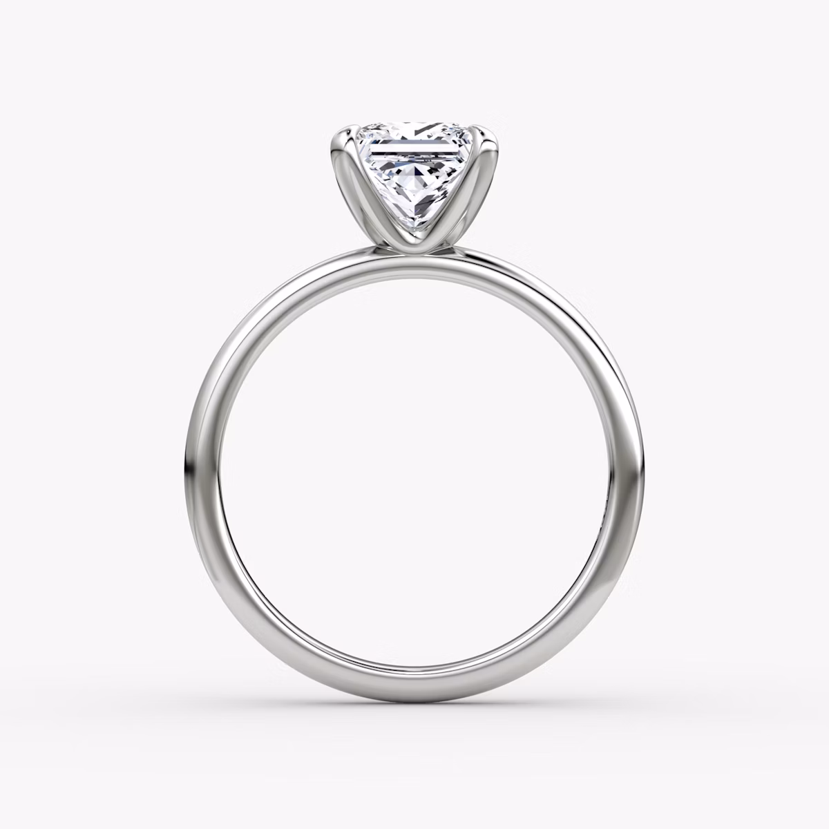 The Classic | Princess | 18k | White Gold | bandAccent: Plain | bandWidth: large | diamondOrientation: vertical | caratWeight: other