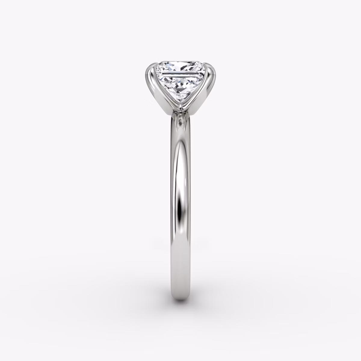 The Classic | Princess | 18k | White Gold | bandAccent: Plain | bandWidth: large | diamondOrientation: vertical | caratWeight: other
