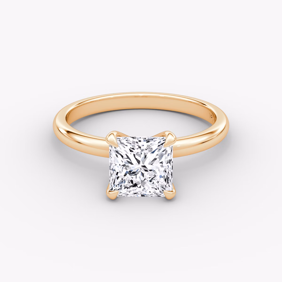 The Classic | Princess | 14k | Rose Gold | bandAccent: Plain | bandWidth: large | diamondOrientation: vertical | caratWeight: other