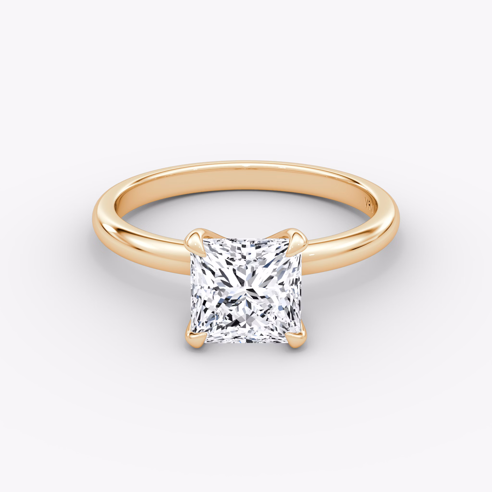 The Classic | Princess | 14k | Rose Gold | bandAccent: Plain | bandWidth: large | diamondOrientation: vertical | caratWeight: other