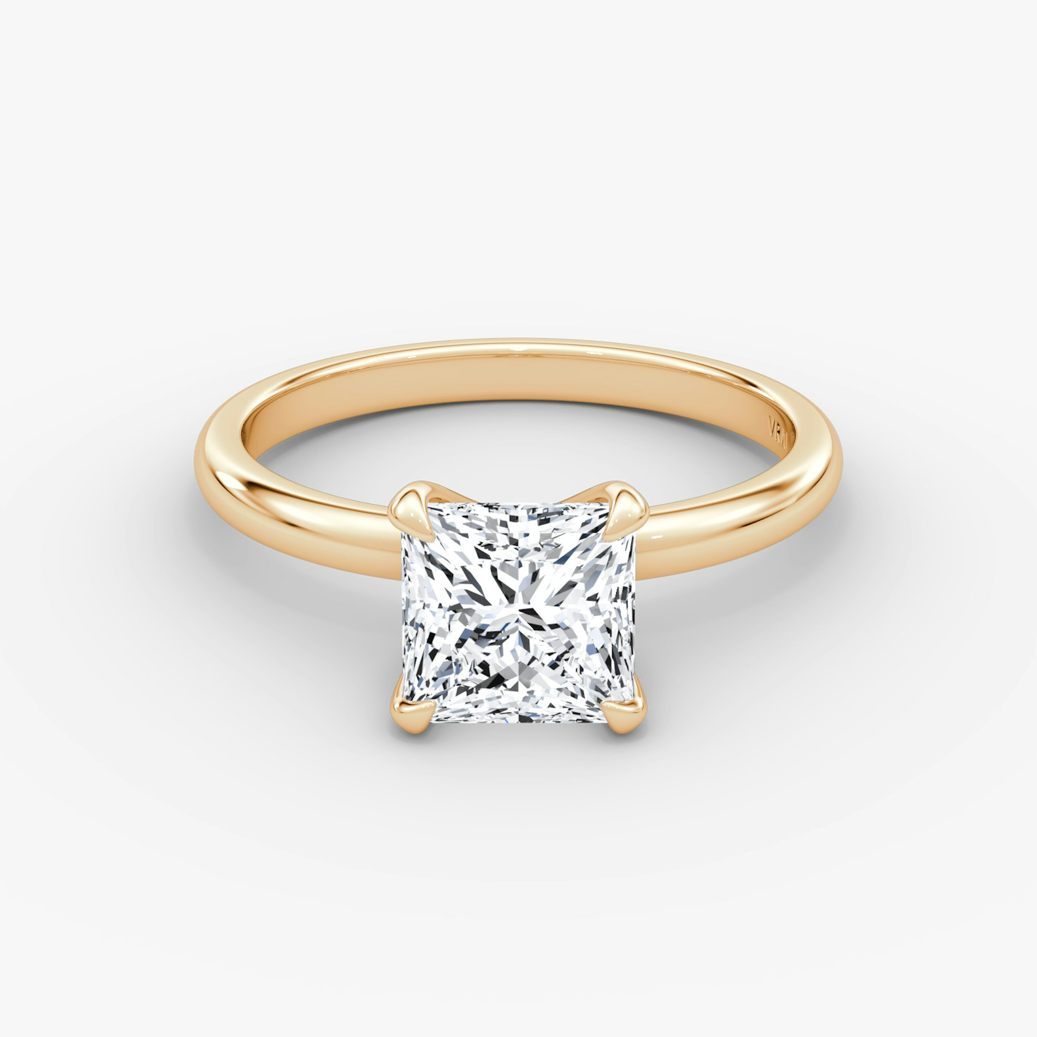The Classic | Princess | 14k | Rose Gold | bandAccent: Plain | bandWidth: large | diamondOrientation: vertical | caratWeight: other