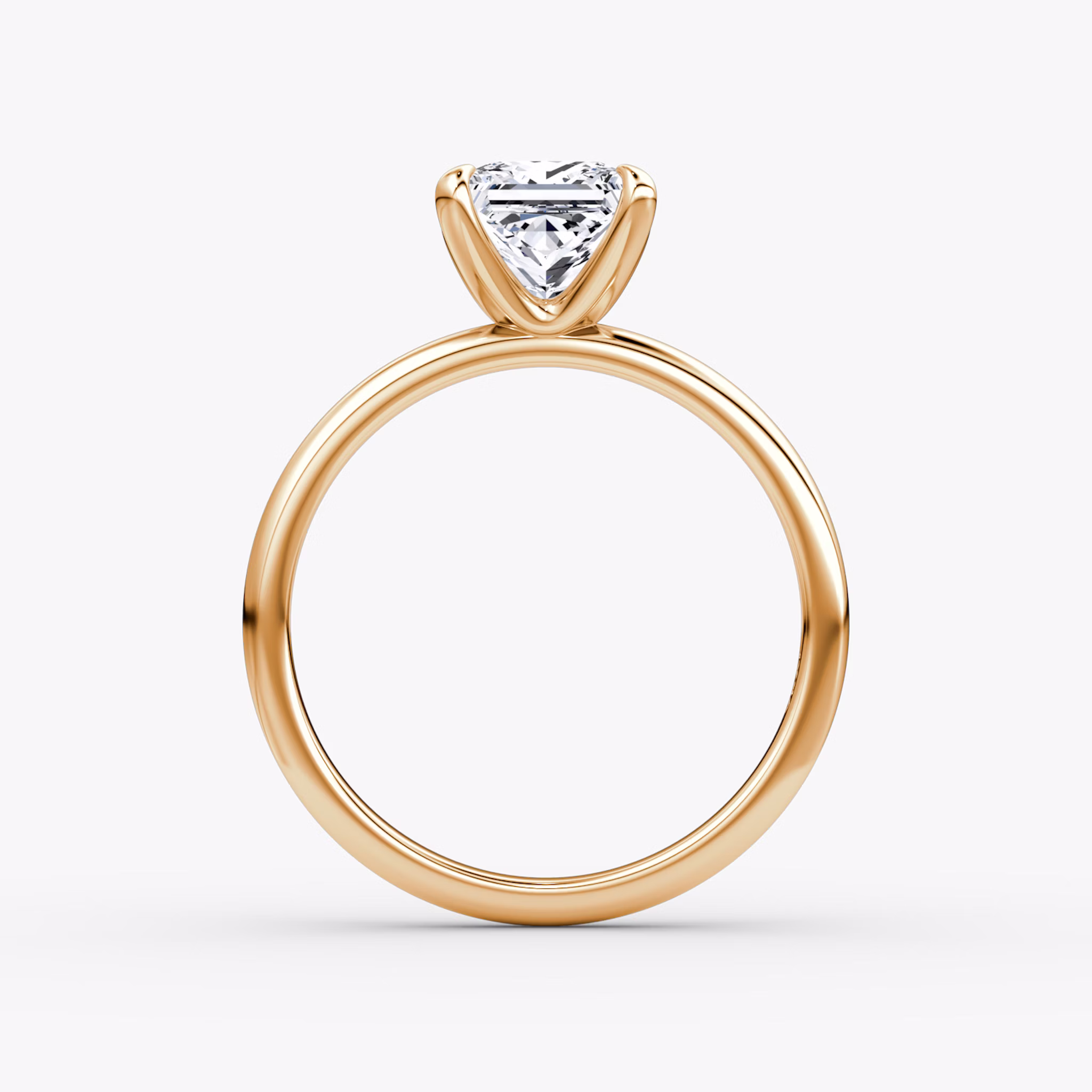 The Classic | Princess | 14k | Rose Gold | bandAccent: Plain | bandWidth: large | diamondOrientation: vertical | caratWeight: other
