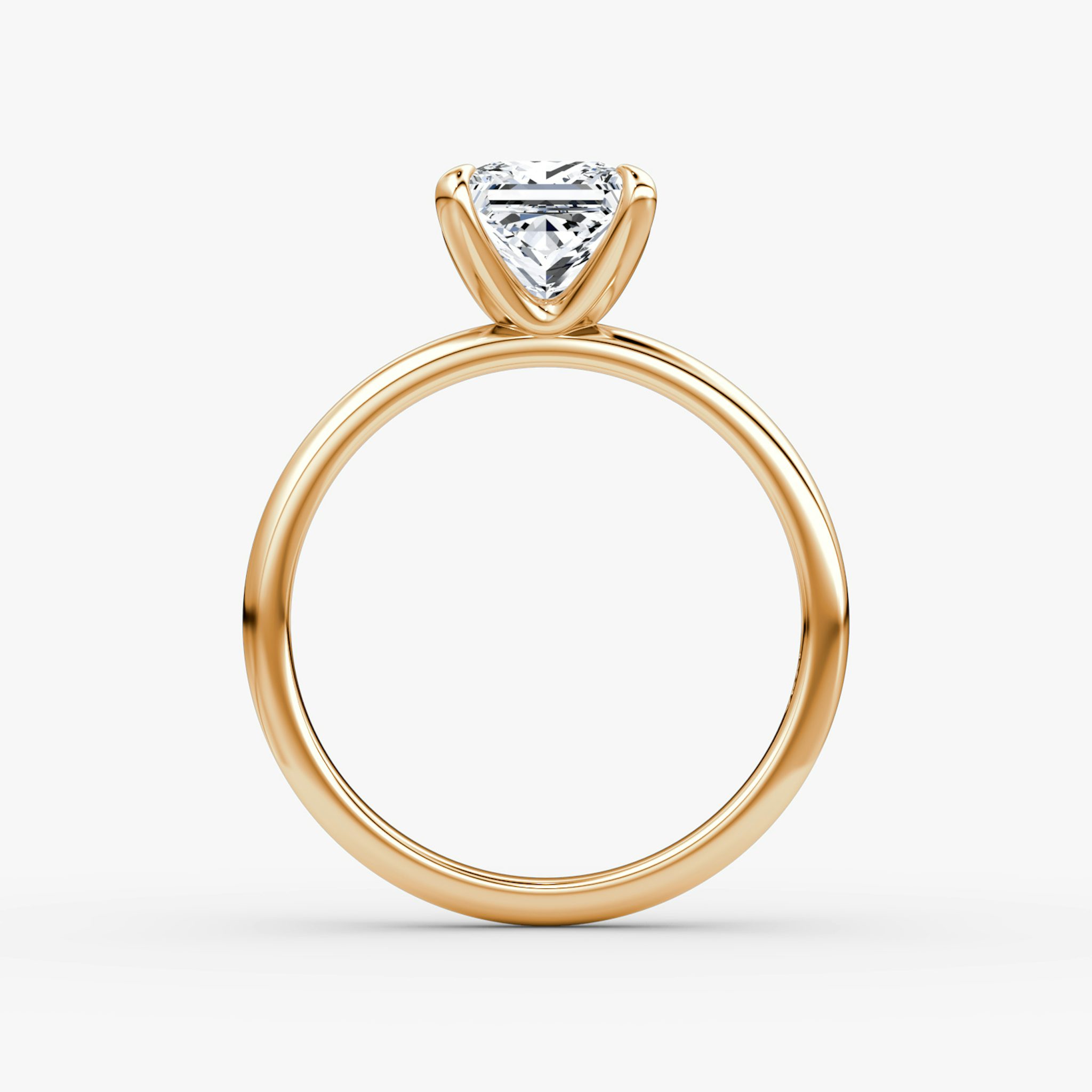 The Classic | Princess | 14k | Rose Gold | bandAccent: Plain | bandWidth: large | diamondOrientation: vertical | caratWeight: other