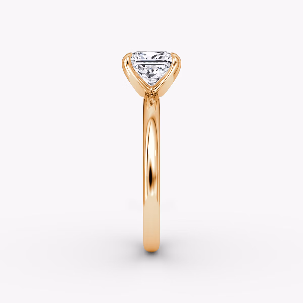The Classic | Princess | 14k | Rose Gold | bandAccent: Plain | bandWidth: large | diamondOrientation: vertical | caratWeight: other
