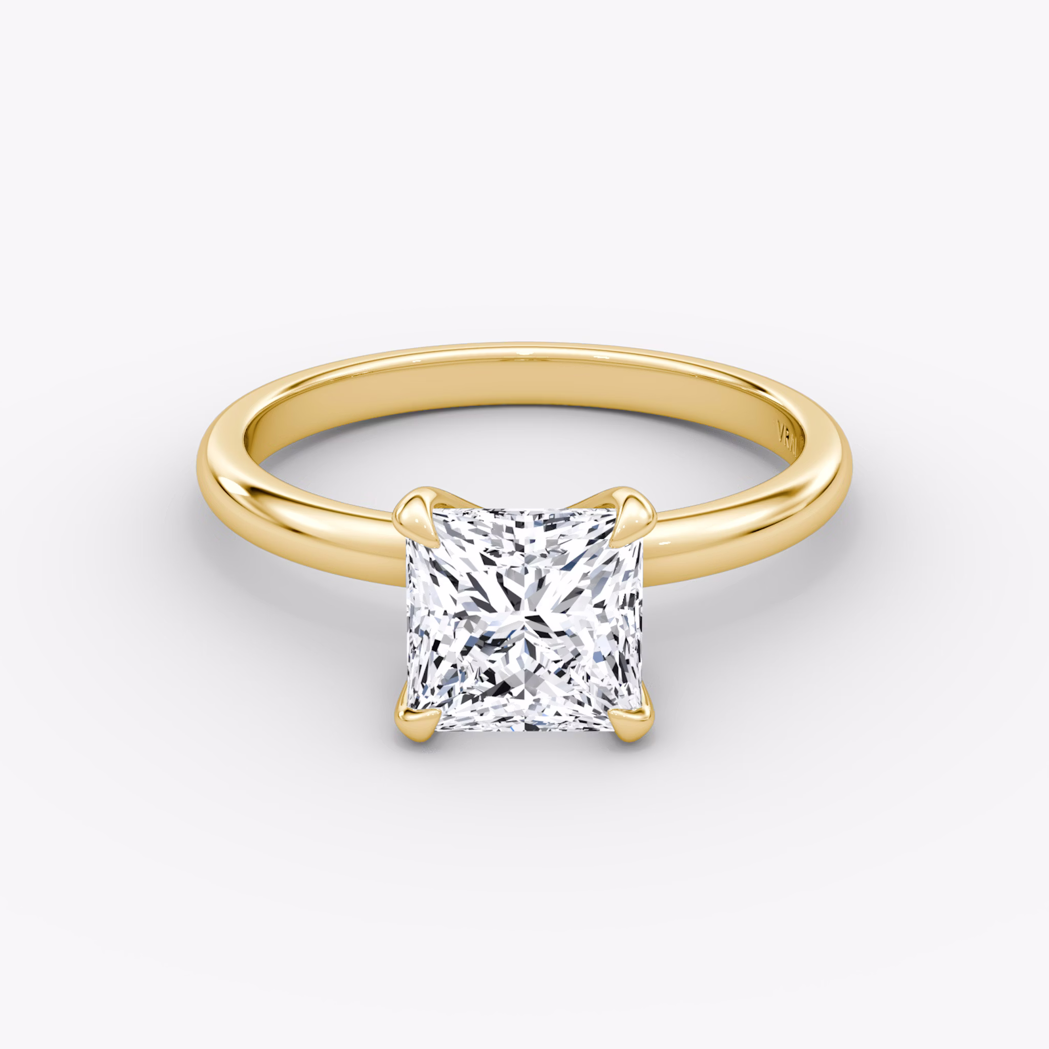 The Classic | Princess | 18k | Yellow Gold | bandAccent: Plain | bandWidth: large | diamondOrientation: vertical | caratWeight: other