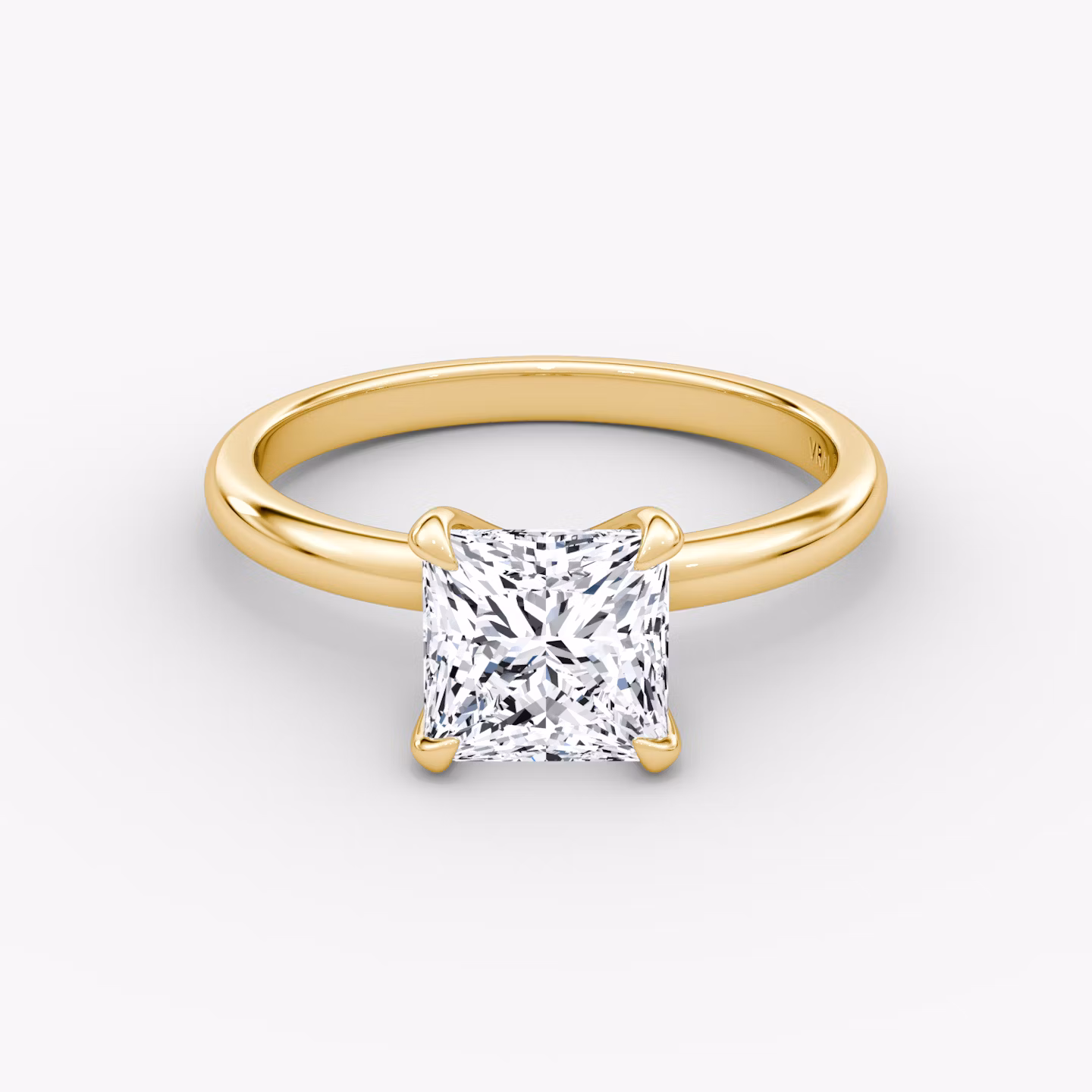 The Classic | Princess | 18k | Yellow Gold | bandAccent: Plain | bandWidth: large | diamondOrientation: vertical | caratWeight: other