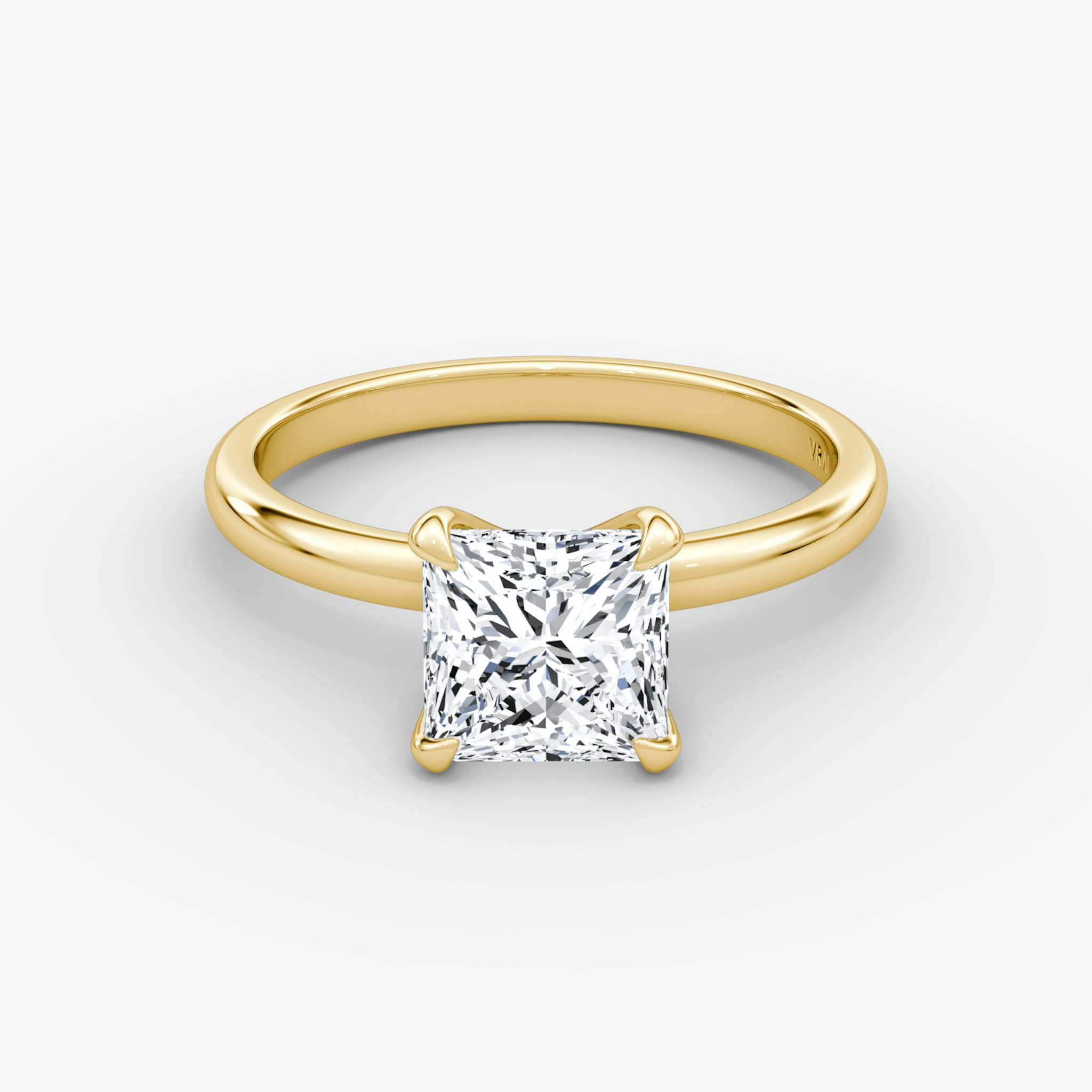 The Classic | Princess | 18k | Yellow Gold | bandAccent: Plain | bandWidth: large | diamondOrientation: vertical | caratWeight: other
