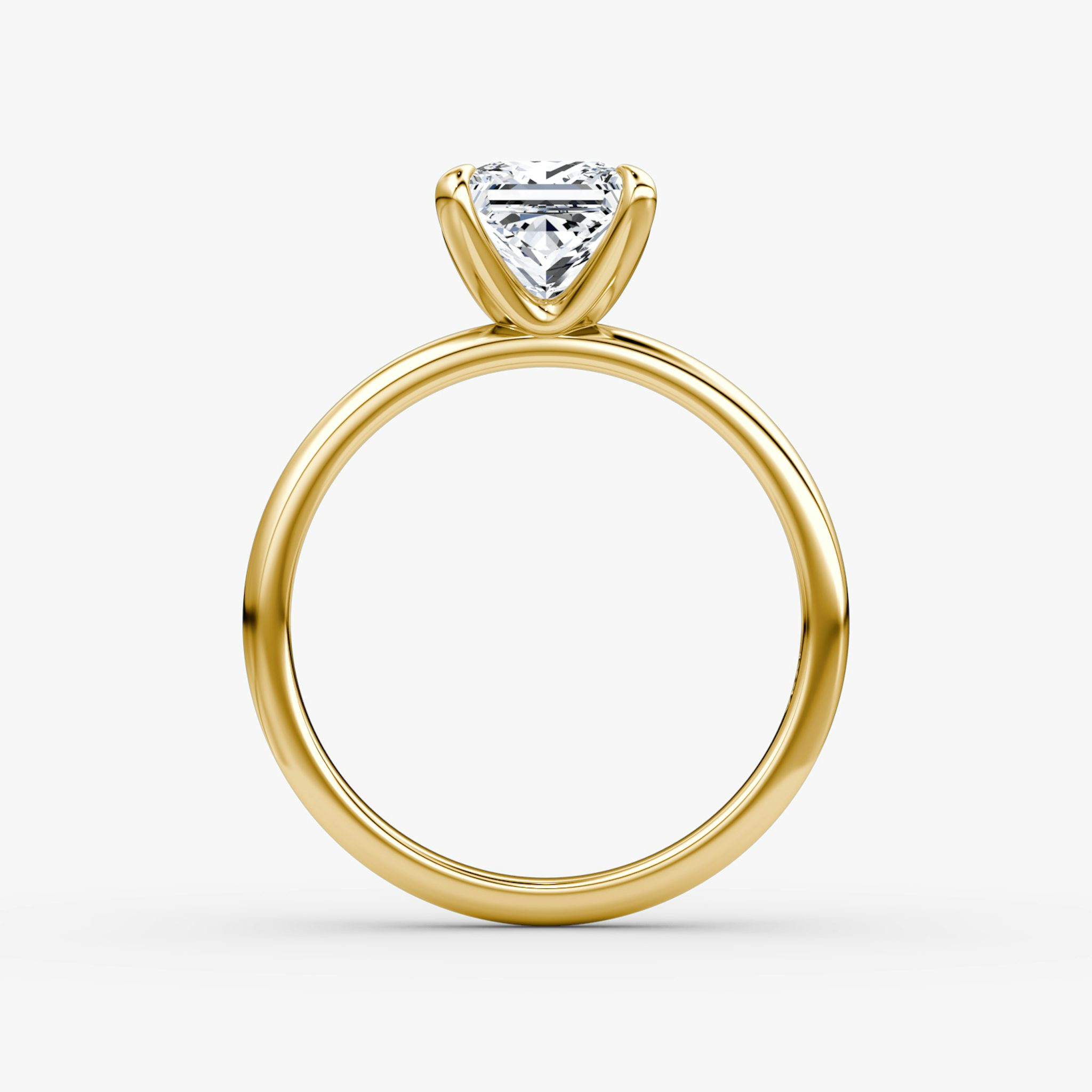 The Classic | Princess | 18k | Yellow Gold | bandAccent: Plain | bandWidth: large | diamondOrientation: vertical | caratWeight: other