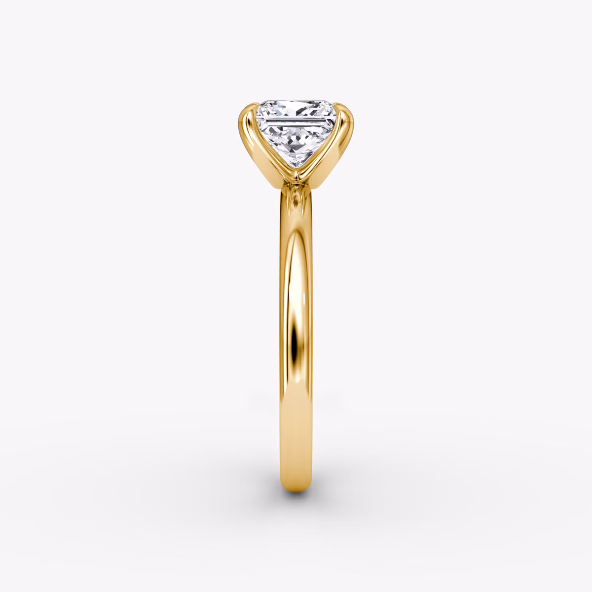 The Classic | Princess | 18k | Yellow Gold | bandAccent: Plain | bandWidth: large | diamondOrientation: vertical | caratWeight: other