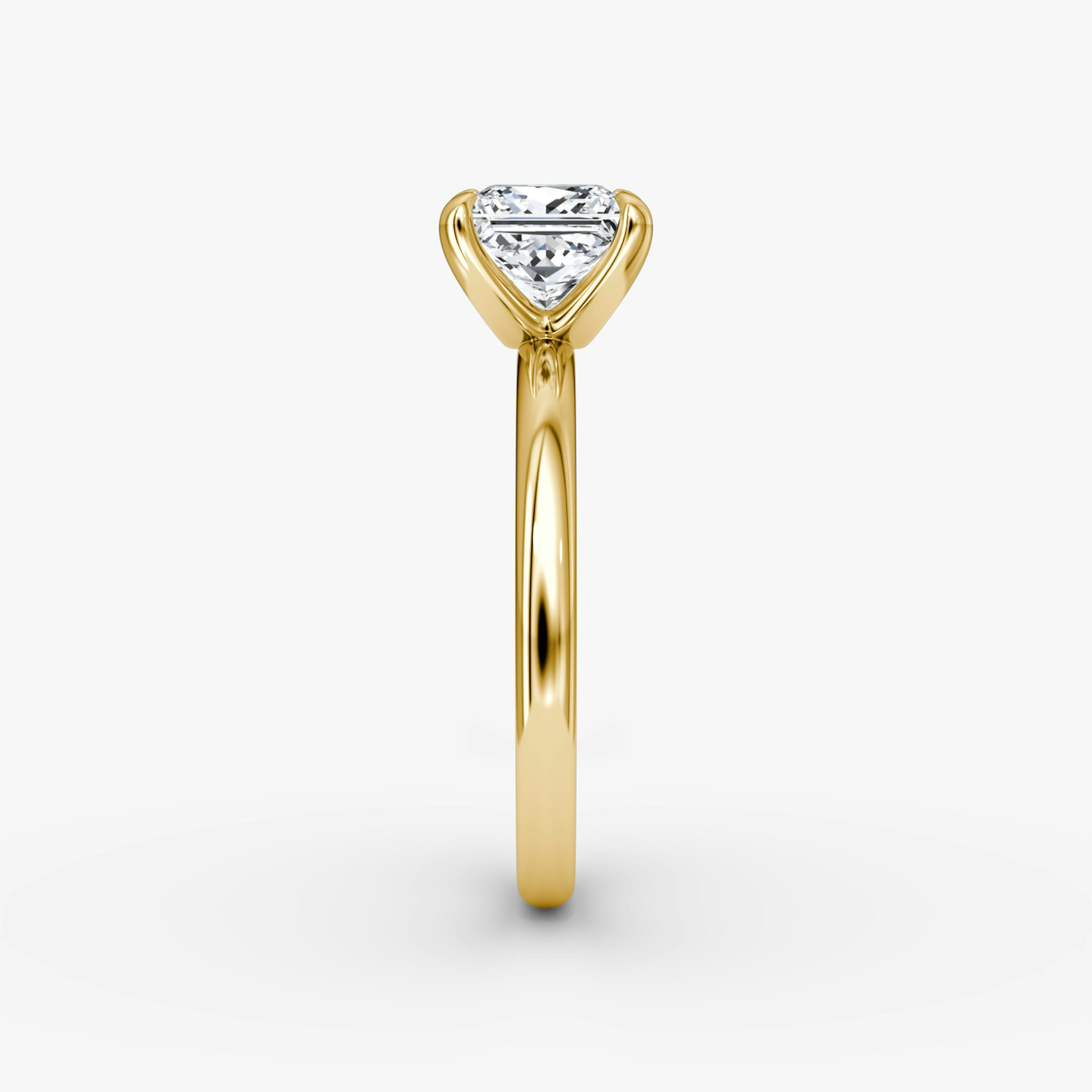 The Classic | Princess | 18k | Yellow Gold | bandAccent: Plain | bandWidth: large | diamondOrientation: vertical | caratWeight: other