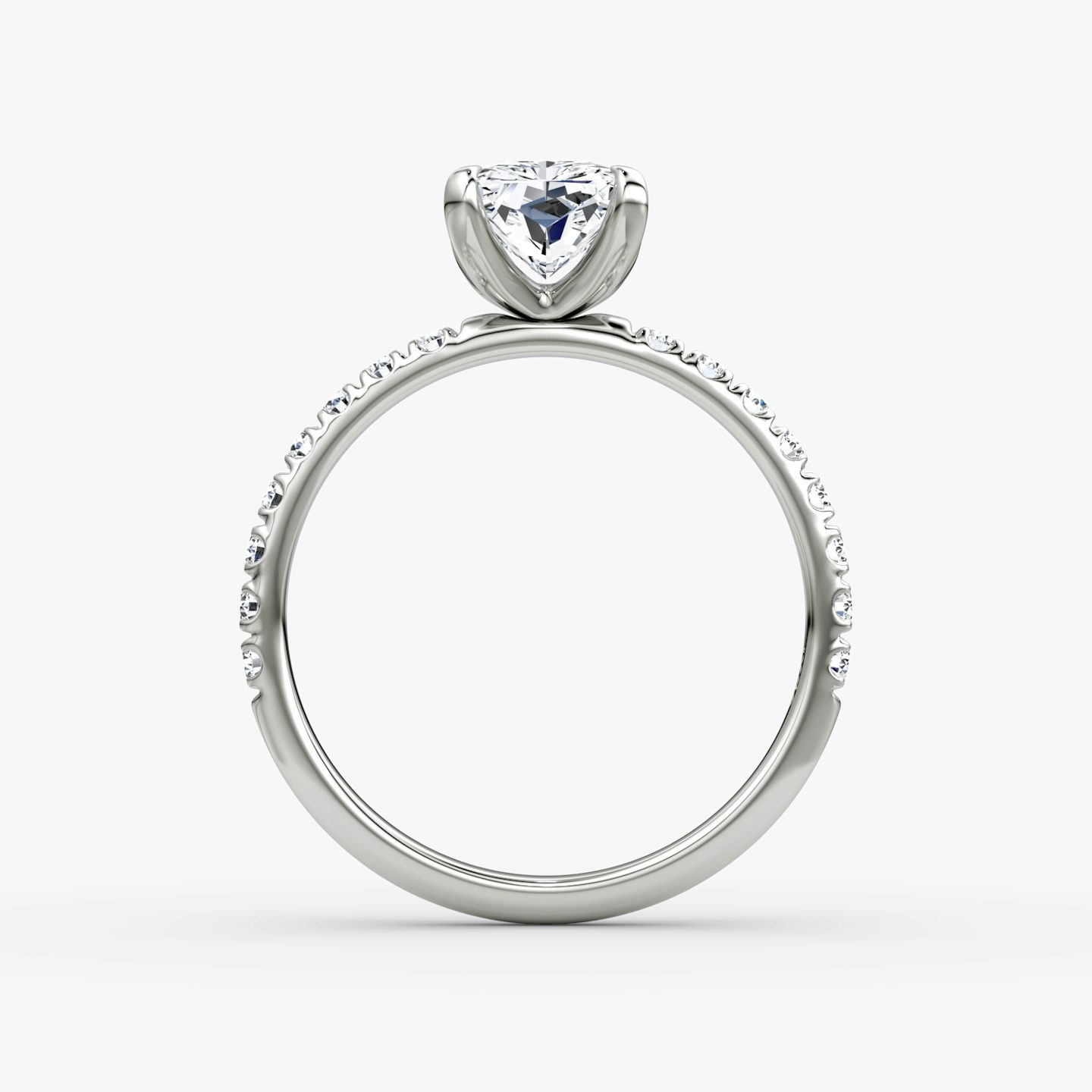 The Classic | Radiant | Platinum | bandAccent: Pavé | bandWidth: large | diamondOrientation: vertical | caratWeight: other