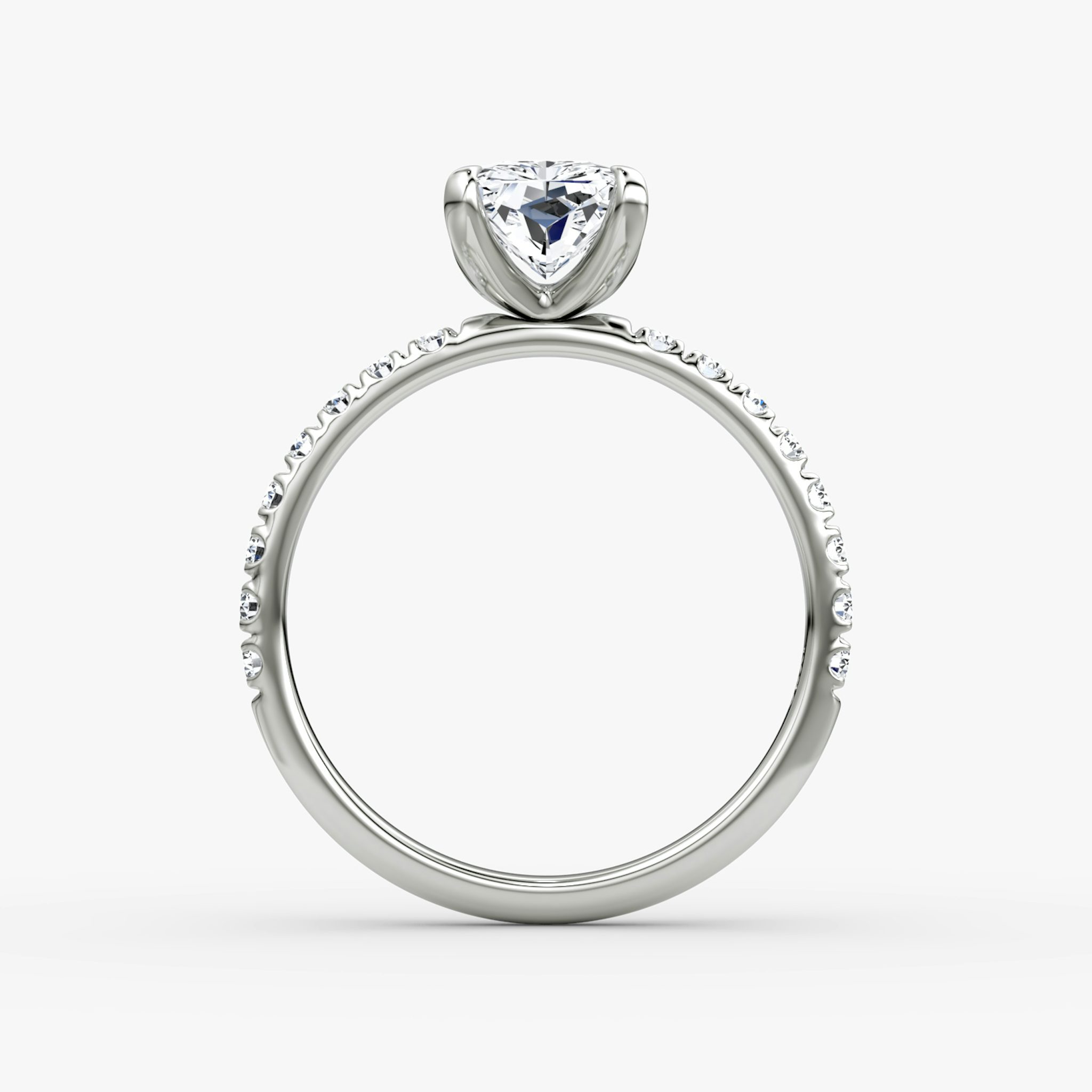 The Classic | Radiant | 18k | White Gold | bandAccent: Pavé | bandWidth: large | diamondOrientation: vertical | caratWeight: other