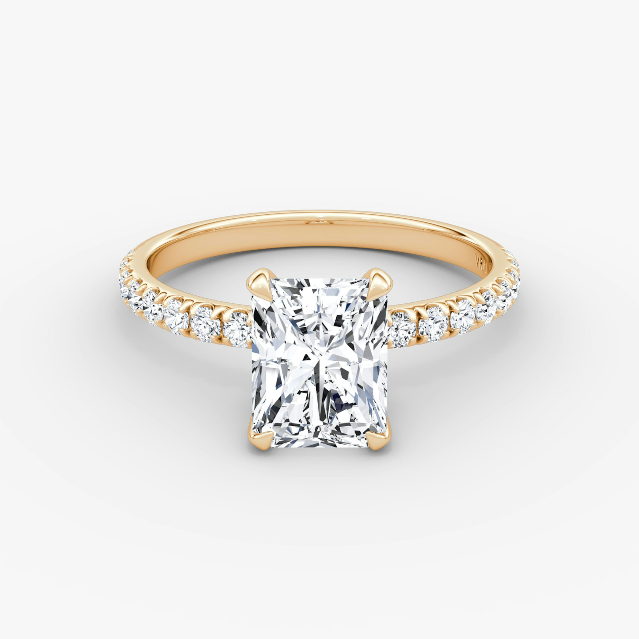 The Classic | Radiant | 14k | Rose Gold | bandAccent: Pavé | bandWidth: large | diamondOrientation: vertical | caratWeight: other