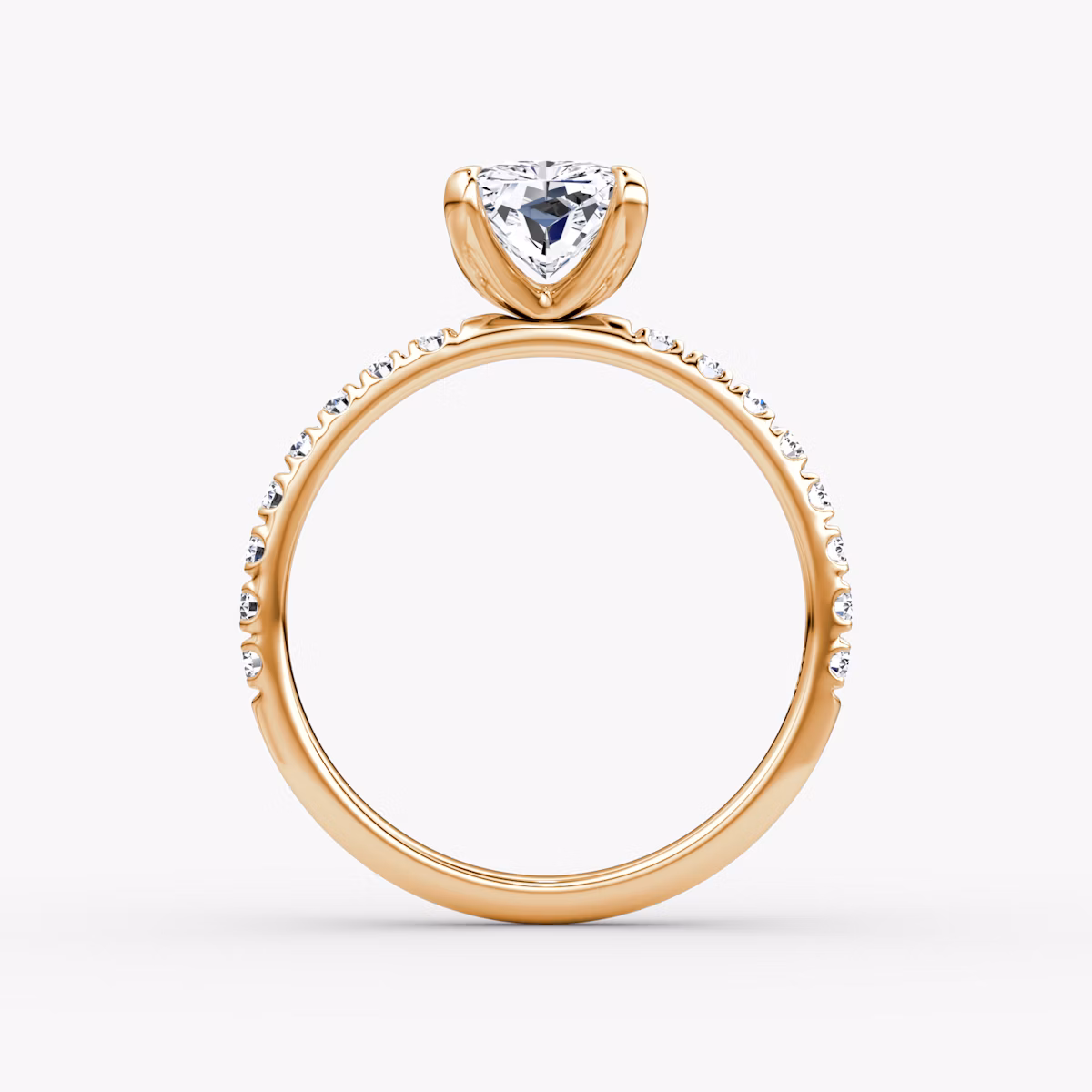 The Classic | Radiant | 14k | Rose Gold | bandAccent: Pavé | bandWidth: large | diamondOrientation: vertical | caratWeight: other