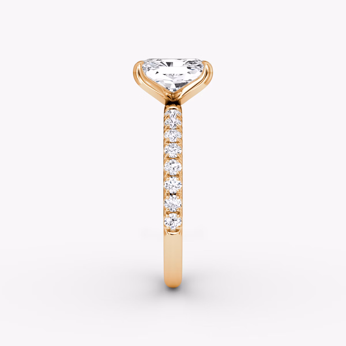 The Classic | Radiant | 14k | Rose Gold | bandAccent: Pavé | bandWidth: large | diamondOrientation: vertical | caratWeight: other