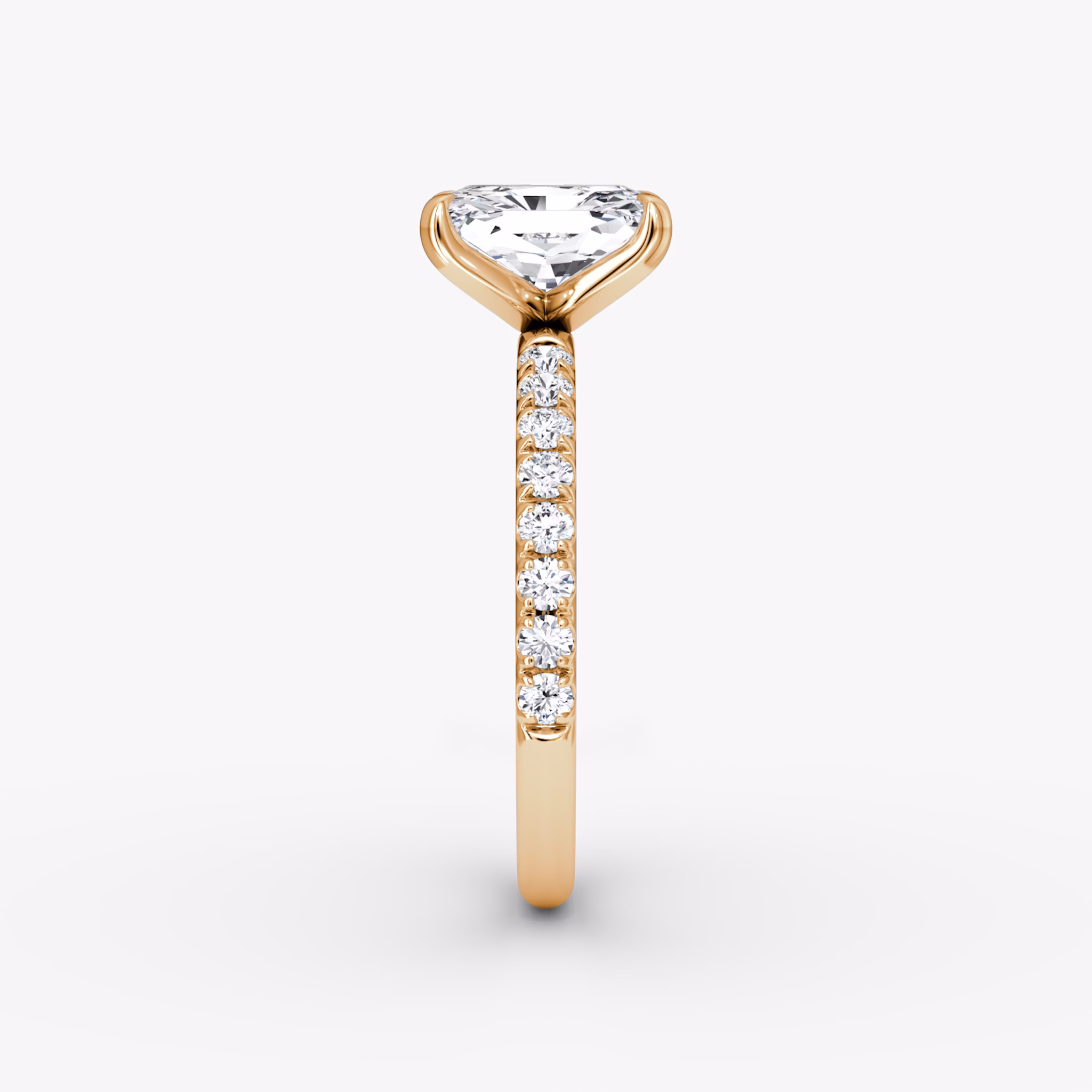 The Classic | Radiant | 14k | Rose Gold | bandAccent: Pavé | bandWidth: large | diamondOrientation: vertical | caratWeight: other