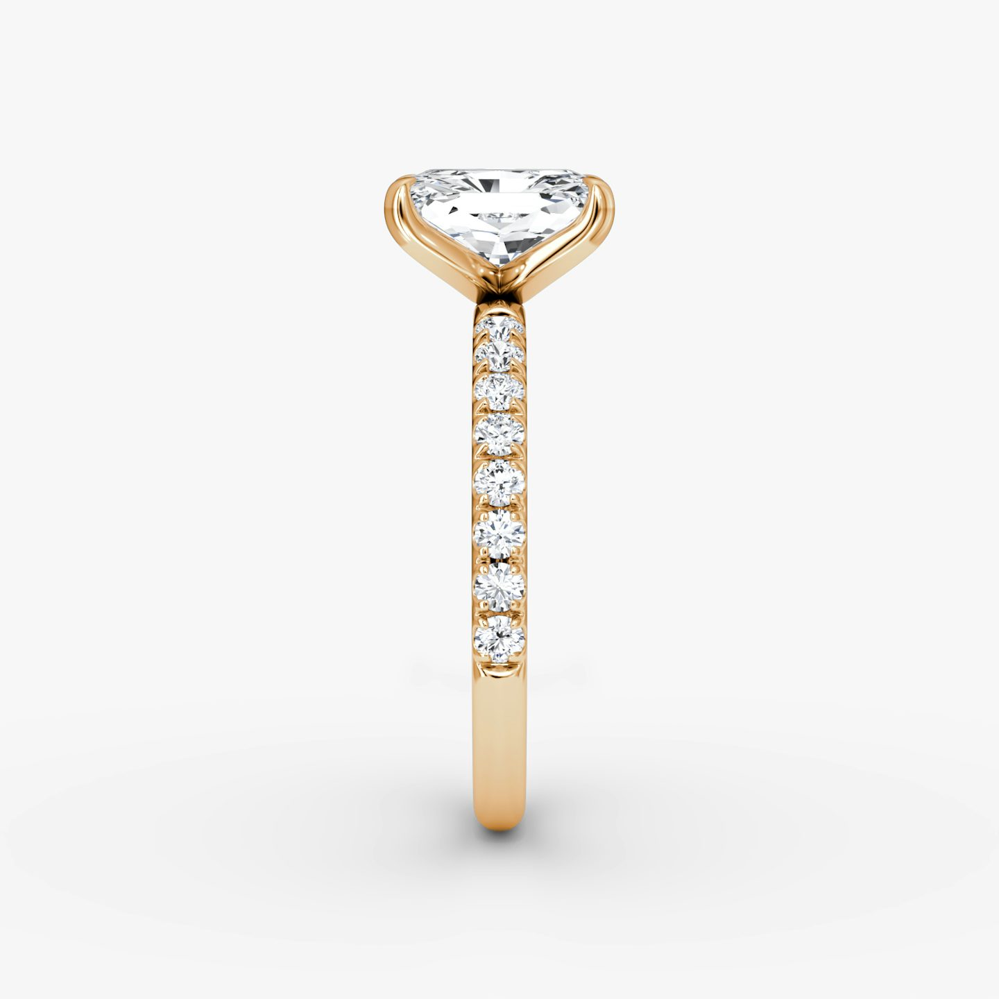 The Classic | Radiant | 14k | Rose Gold | bandAccent: Pavé | bandWidth: large | diamondOrientation: vertical | caratWeight: other