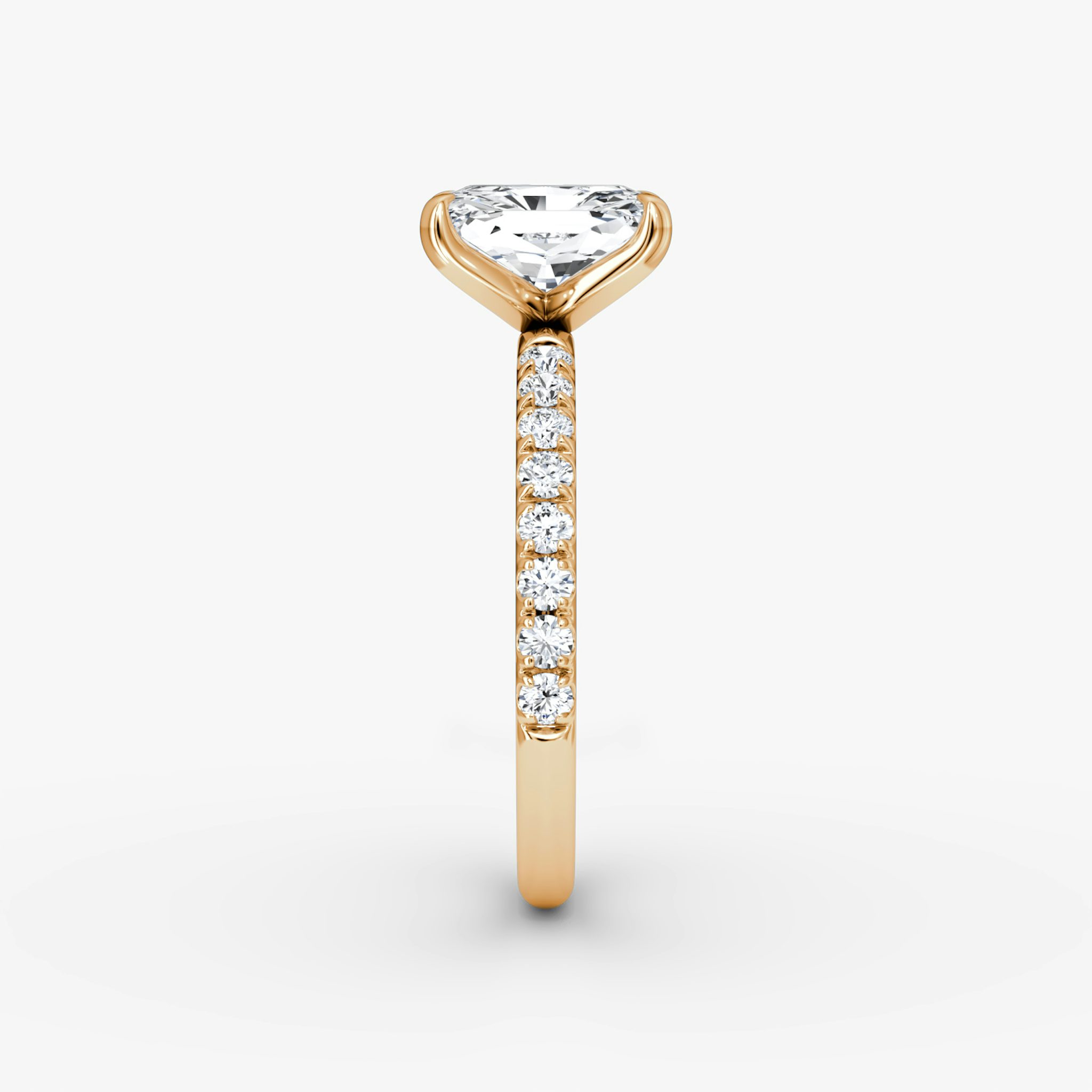 The Classic | Radiant | 14k | Rose Gold | bandAccent: Pavé | bandWidth: large | diamondOrientation: vertical | caratWeight: other