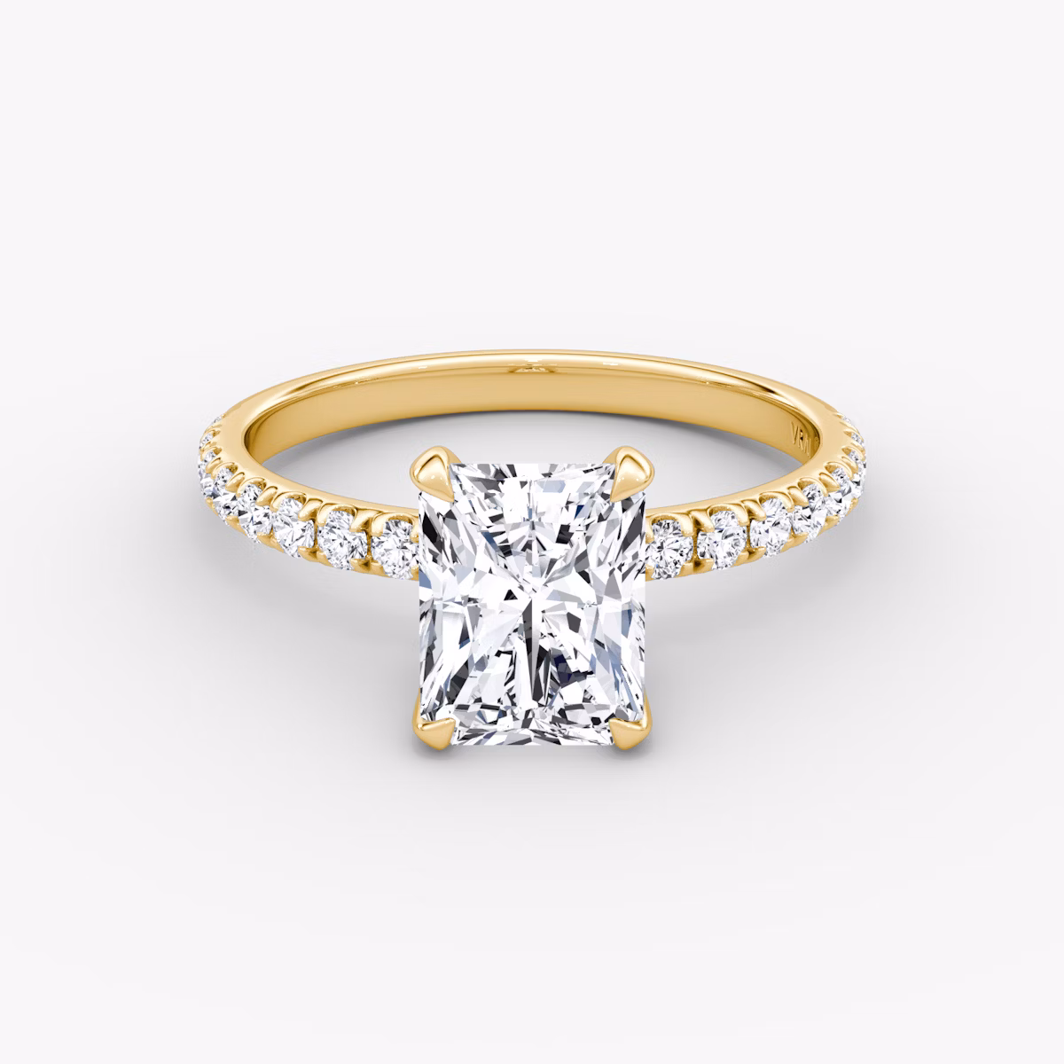 The Classic | Radiant | 18k | Yellow Gold | bandAccent: Pavé | bandWidth: large | diamondOrientation: vertical | caratWeight: other