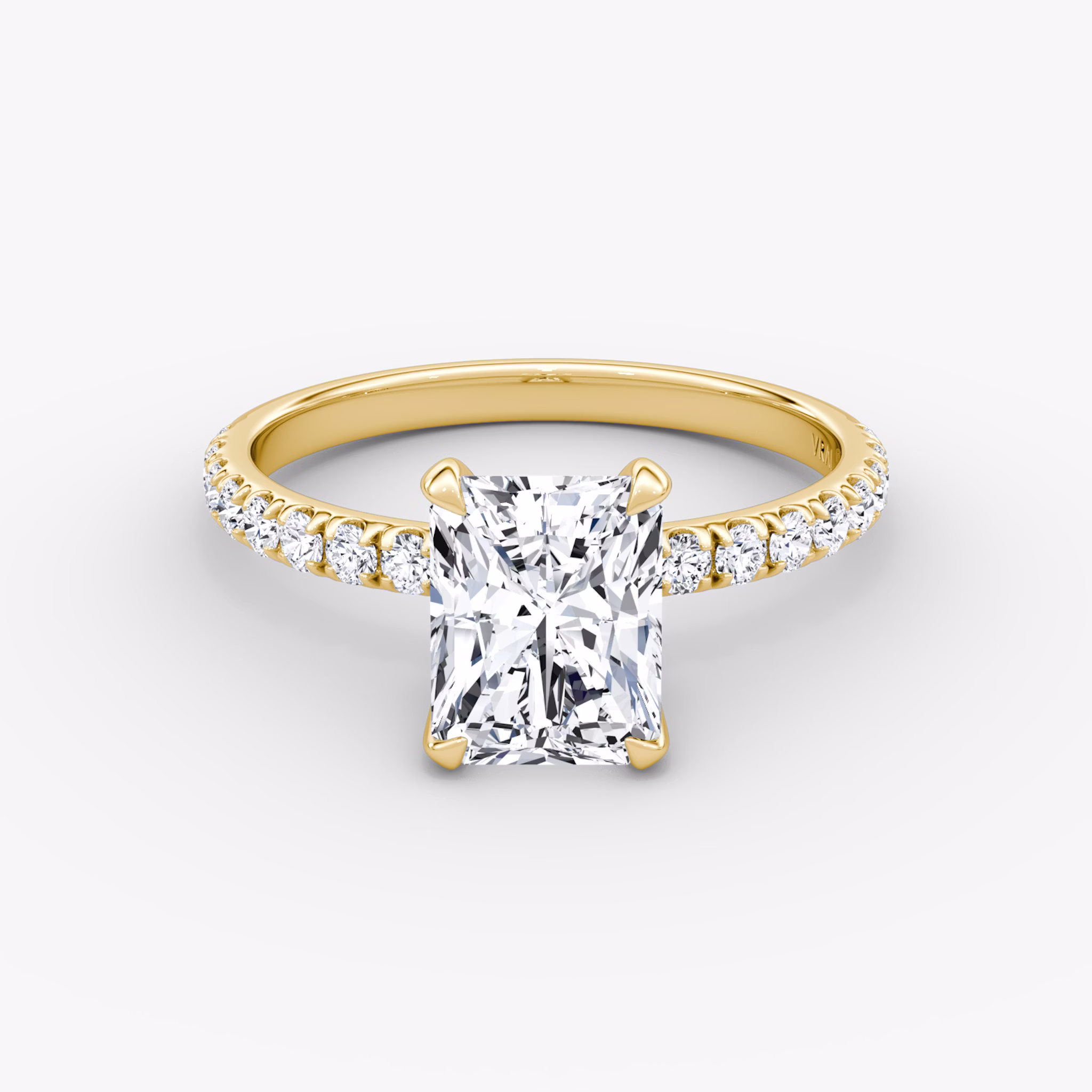 The Classic | Radiant | 18k | Yellow Gold | bandAccent: Pavé | bandWidth: large | diamondOrientation: vertical | caratWeight: other