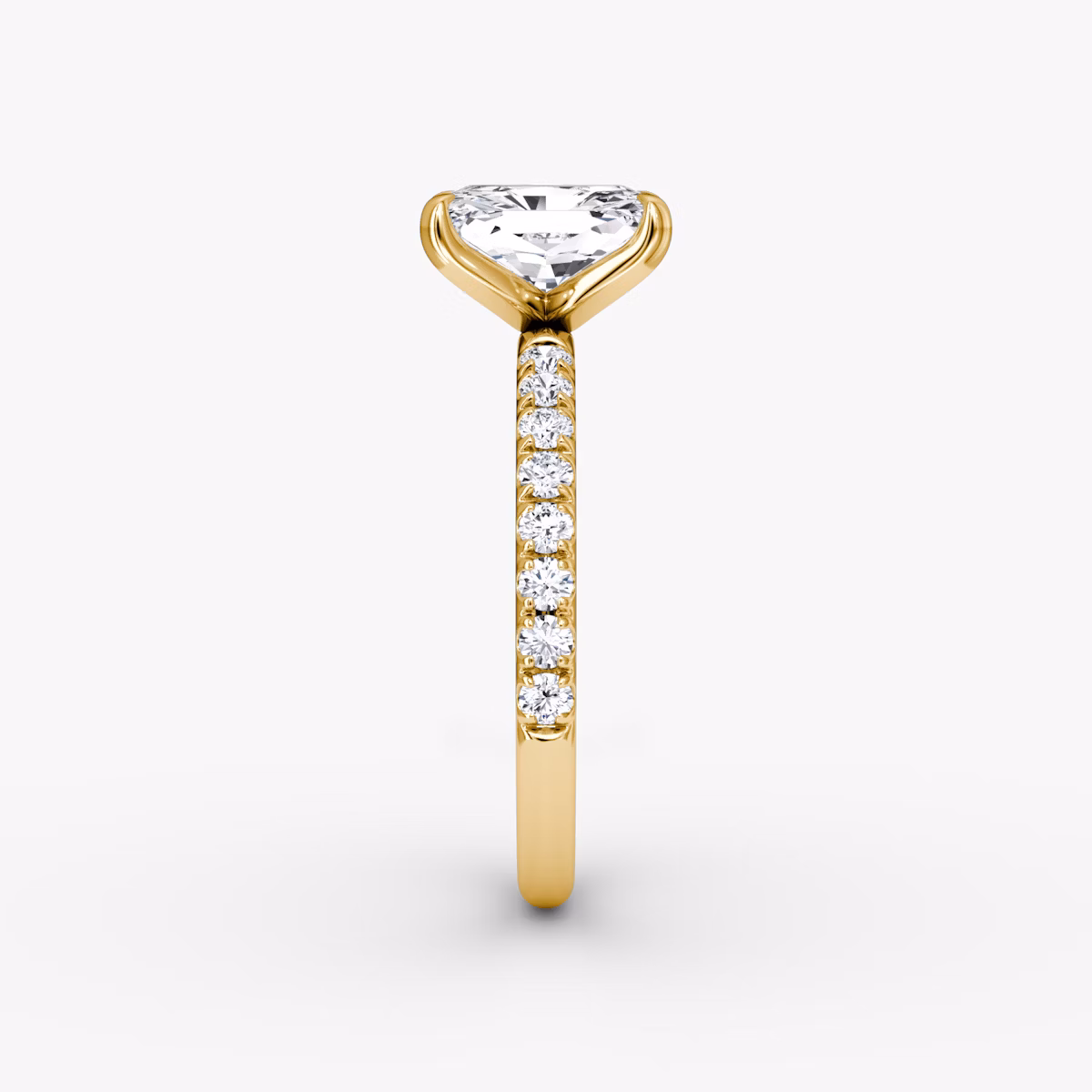 The Classic | Radiant | 18k | Yellow Gold | bandAccent: Pavé | bandWidth: large | diamondOrientation: vertical | caratWeight: other