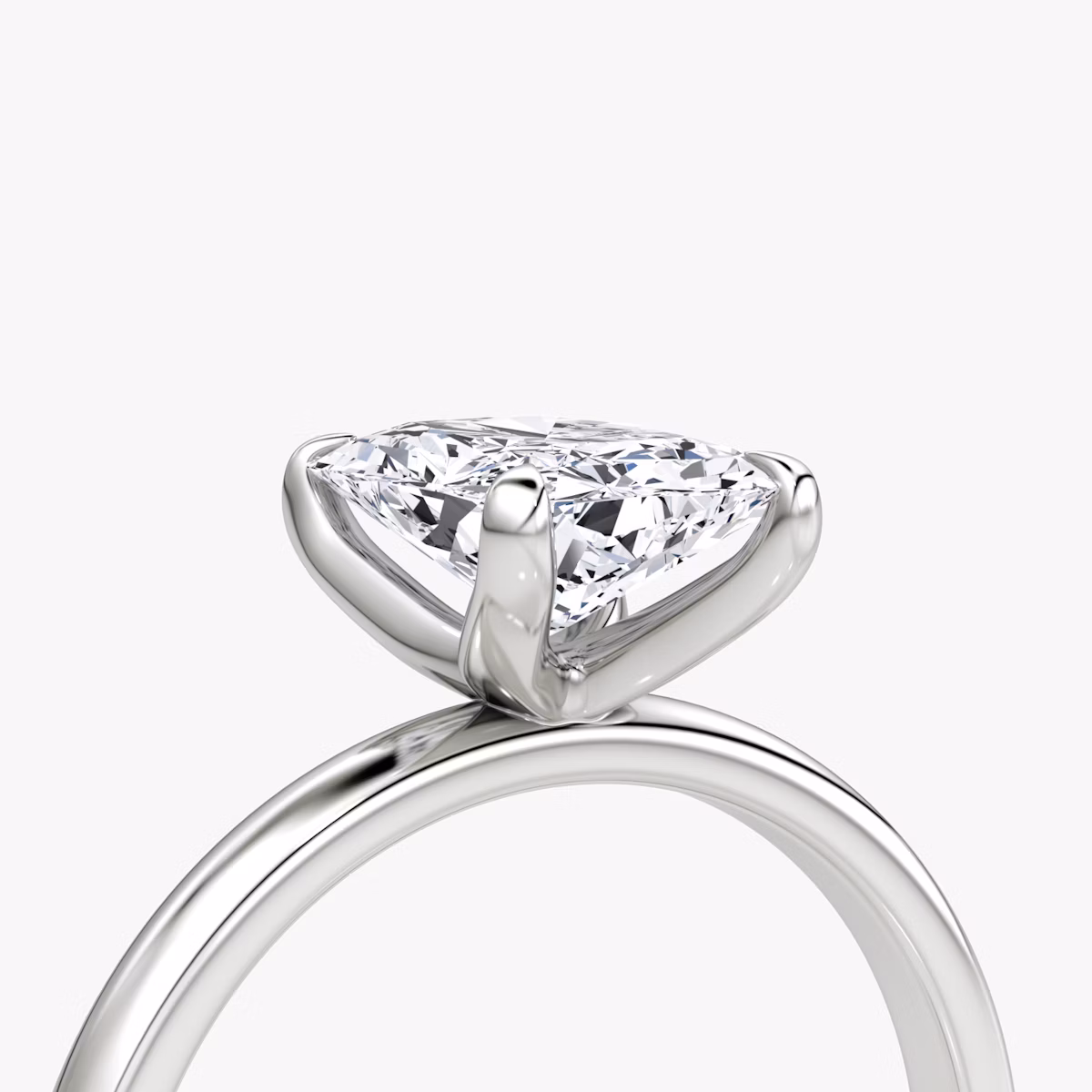 The Classic | Radiant | Platinum | bandAccent: Plain | bandWidth: large | diamondOrientation: vertical | caratWeight: other