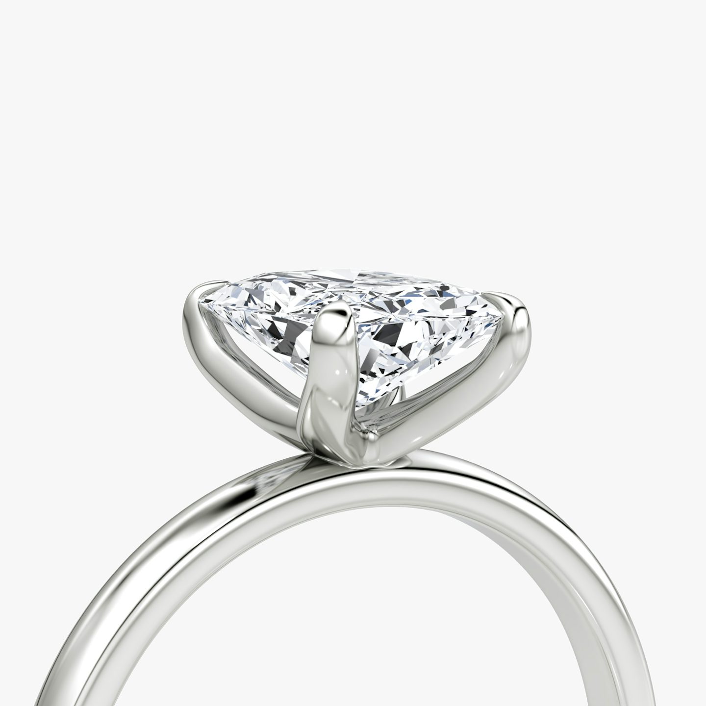 The Classic | Radiant | Platinum | bandAccent: Plain | bandWidth: large | diamondOrientation: vertical | caratWeight: other