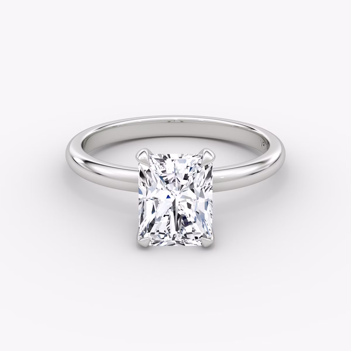 The Classic | Radiant | Platinum | bandAccent: Plain | bandWidth: large | diamondOrientation: vertical | caratWeight: other