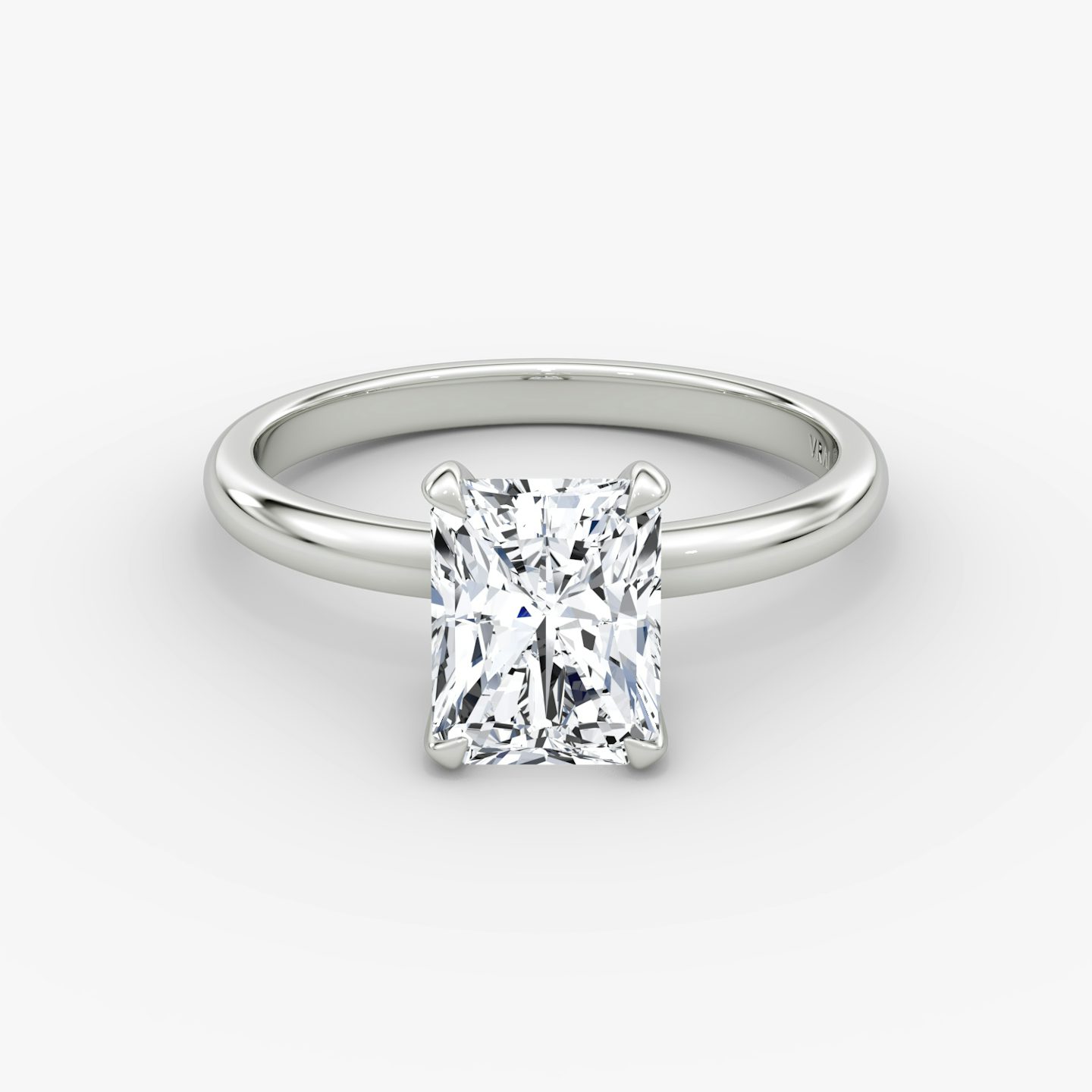 The Classic | Radiant | Platinum | bandAccent: Plain | bandWidth: large | diamondOrientation: vertical | caratWeight: other