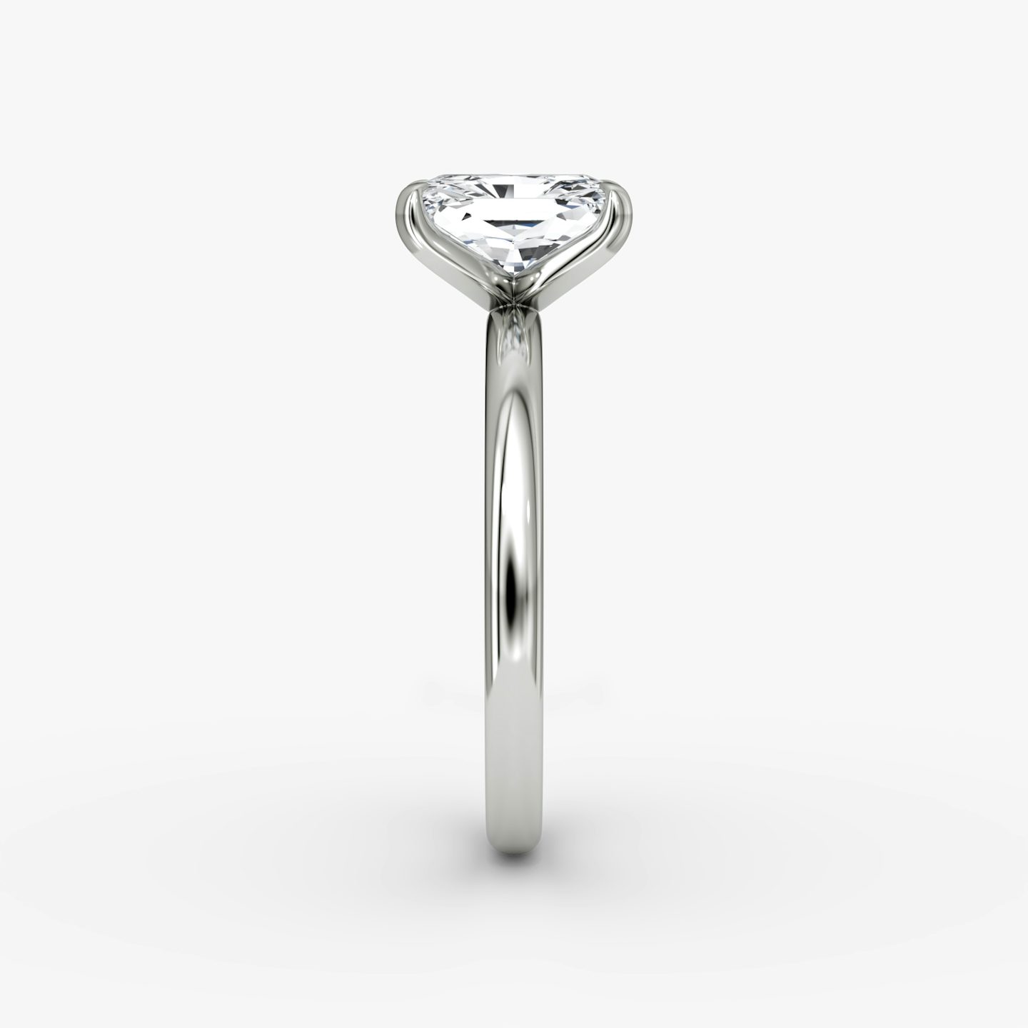 The Classic | Radiant | Platinum | bandAccent: Plain | bandWidth: large | diamondOrientation: vertical | caratWeight: other