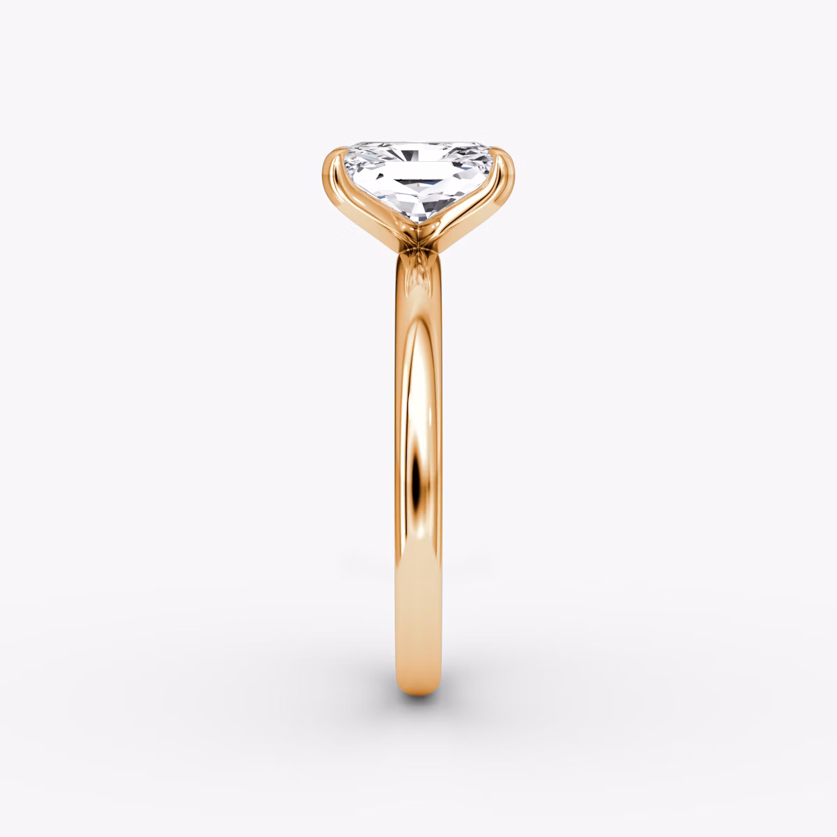 The Classic | Radiant | 14k | Rose Gold | bandAccent: Plain | bandWidth: large | diamondOrientation: vertical | caratWeight: other