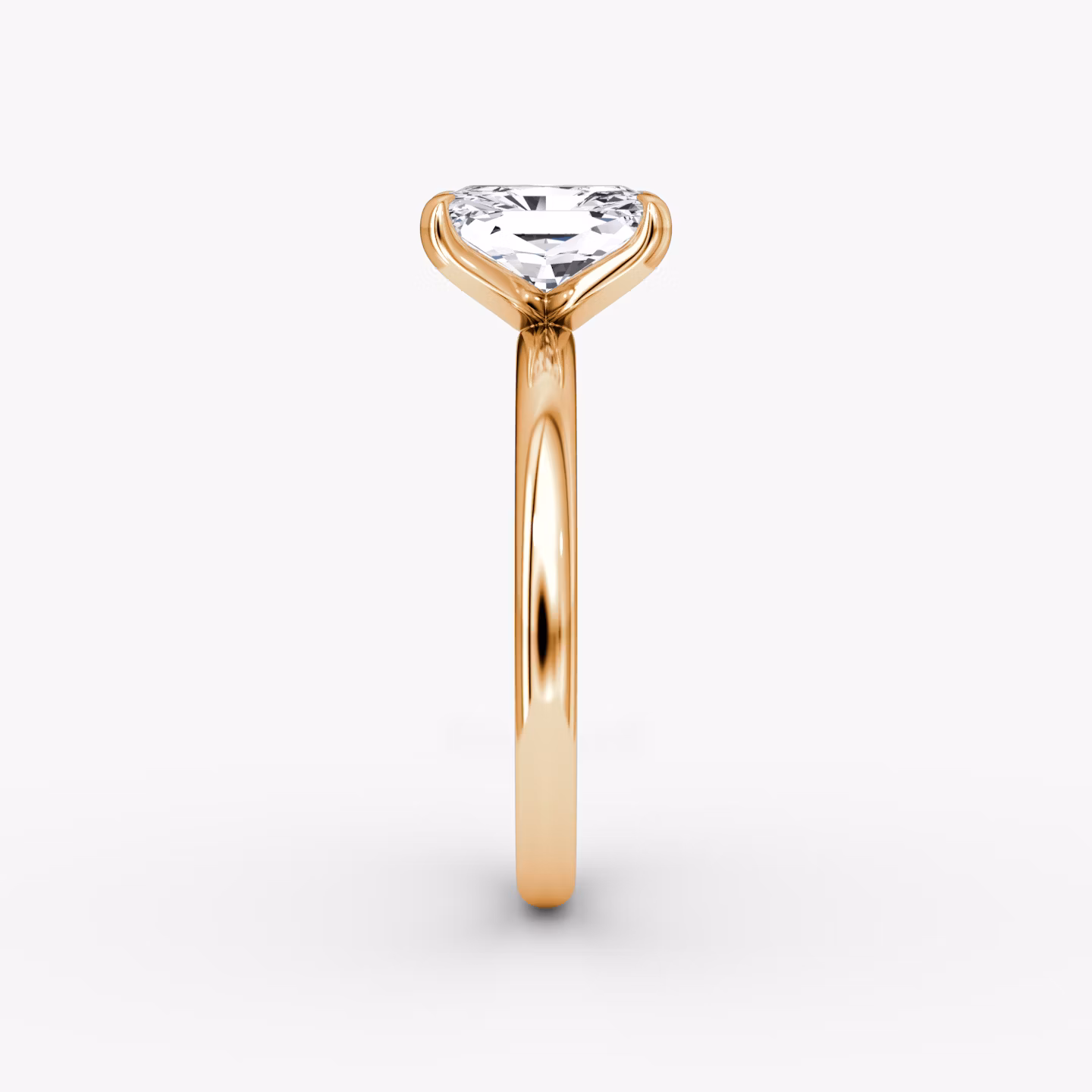 The Classic | Radiant | 14k | Rose Gold | bandAccent: Plain | bandWidth: large | diamondOrientation: vertical | caratWeight: other